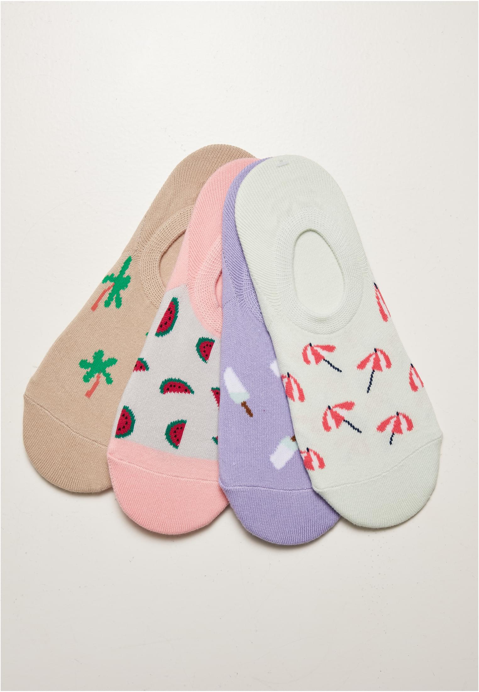 Invisible Summer Socks Made of Recycled Yarn 4-Pack Multicolored