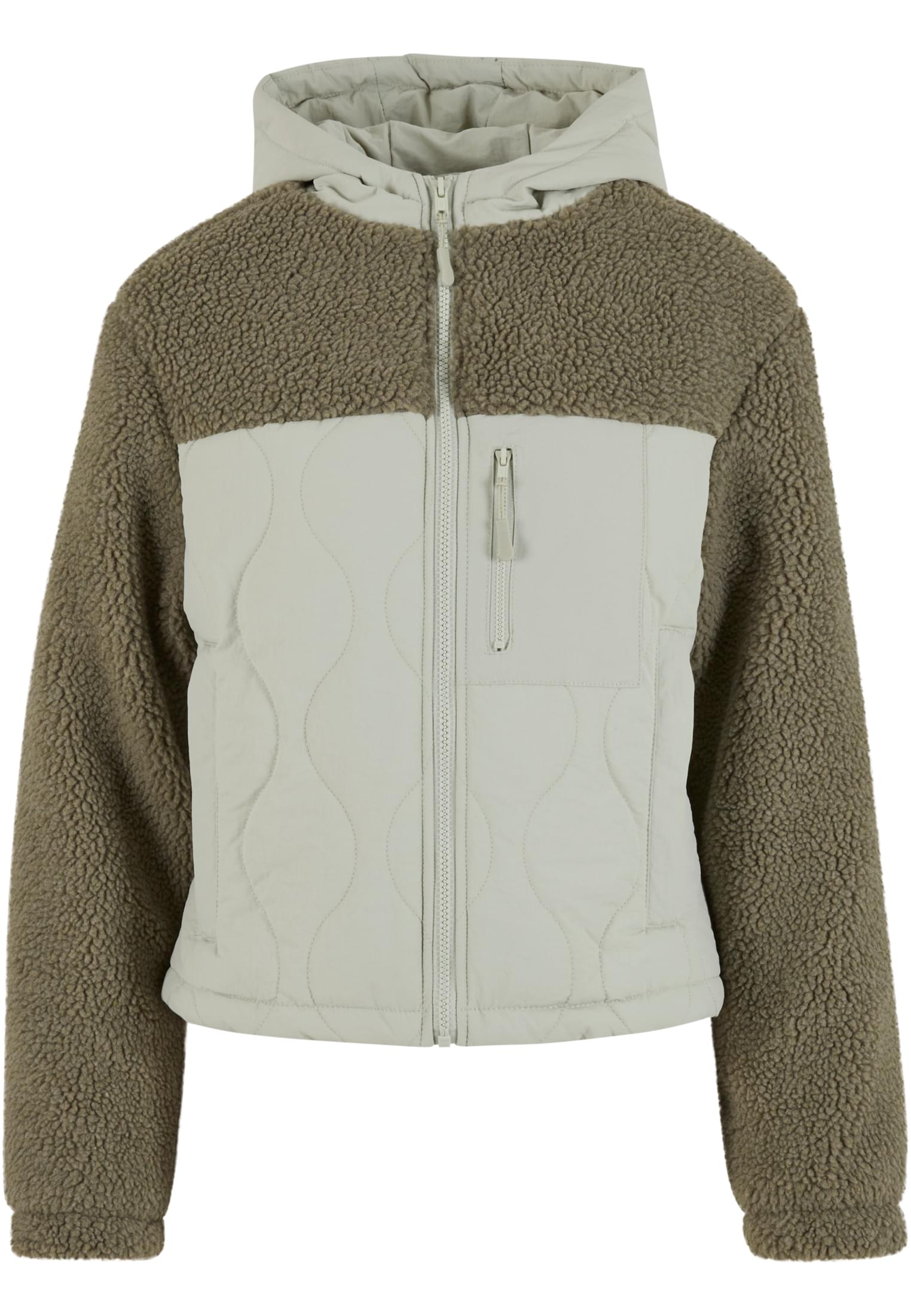 Women's jacket Sherpa Crinkle Nylon Mix light green/stone green