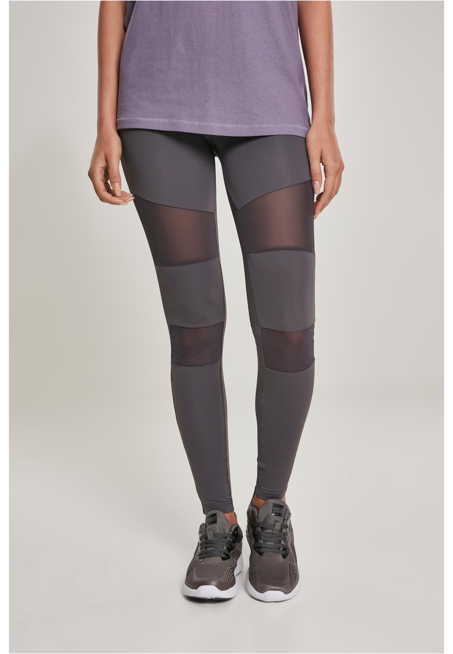 Womens Tech Mesh Leggings - Dark Grey