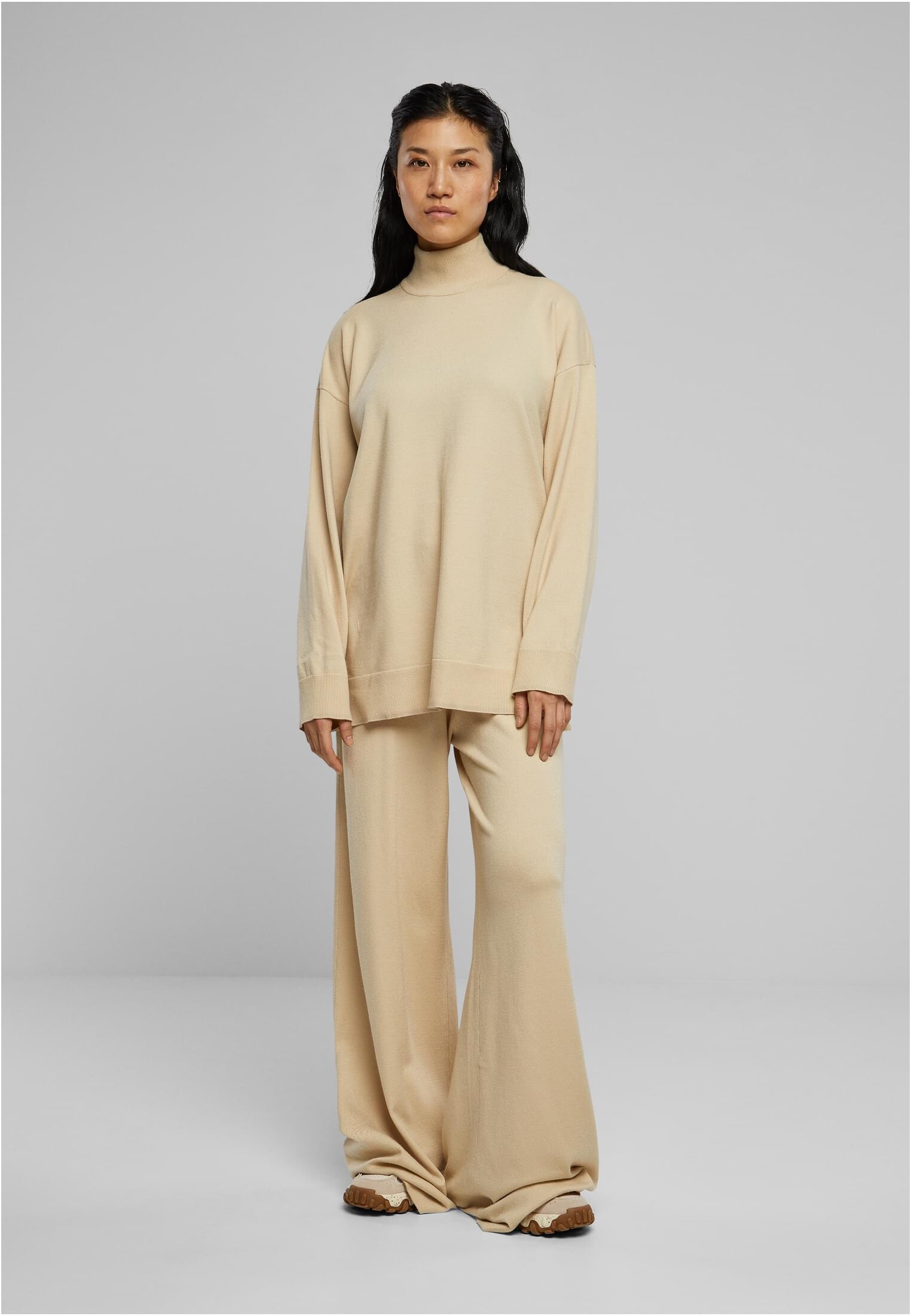 Women's knitted sweater made of eco-viscose with wet sand