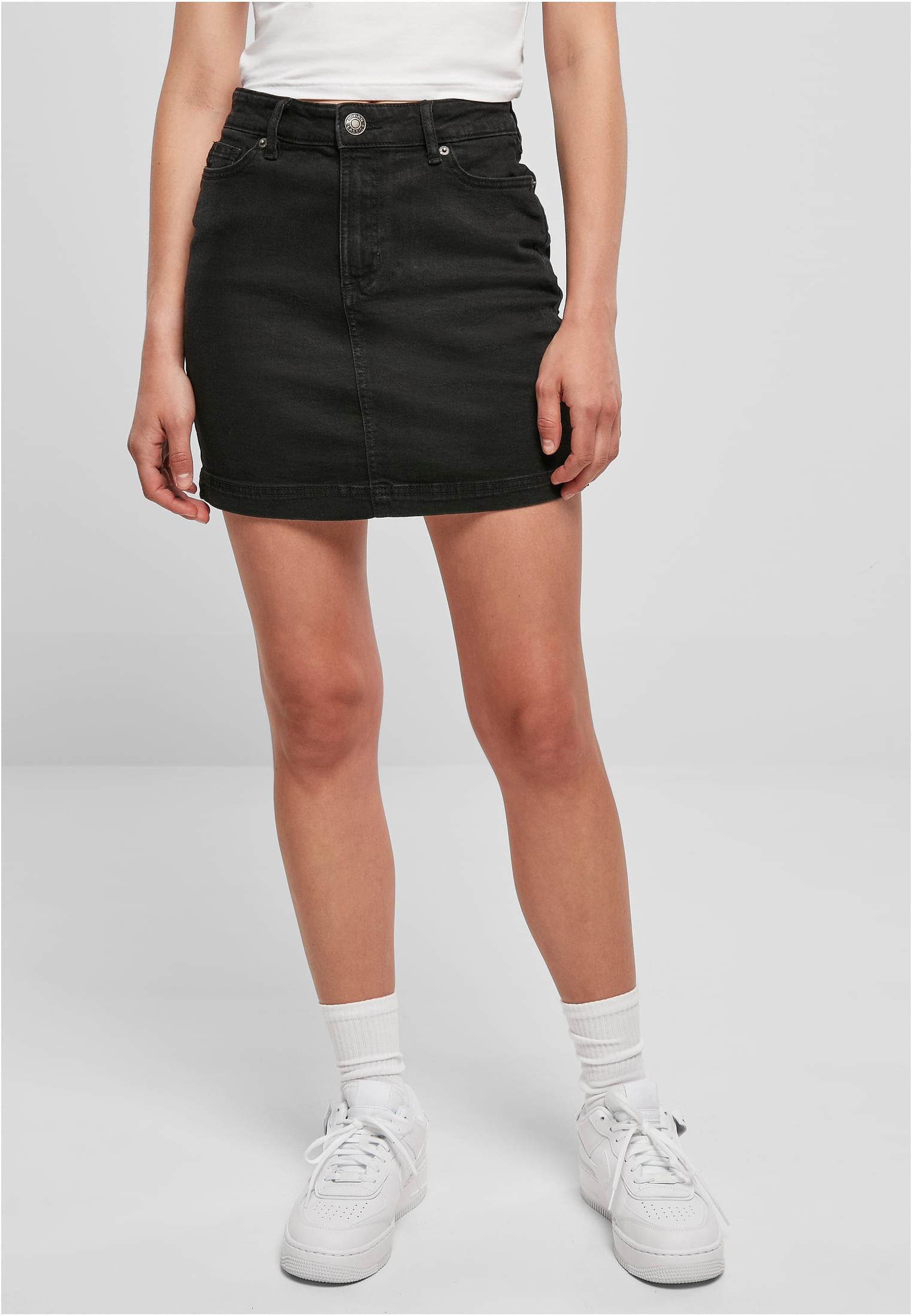 Women&#039;s Organic Stretch Denim Mini Skirt Black Washed