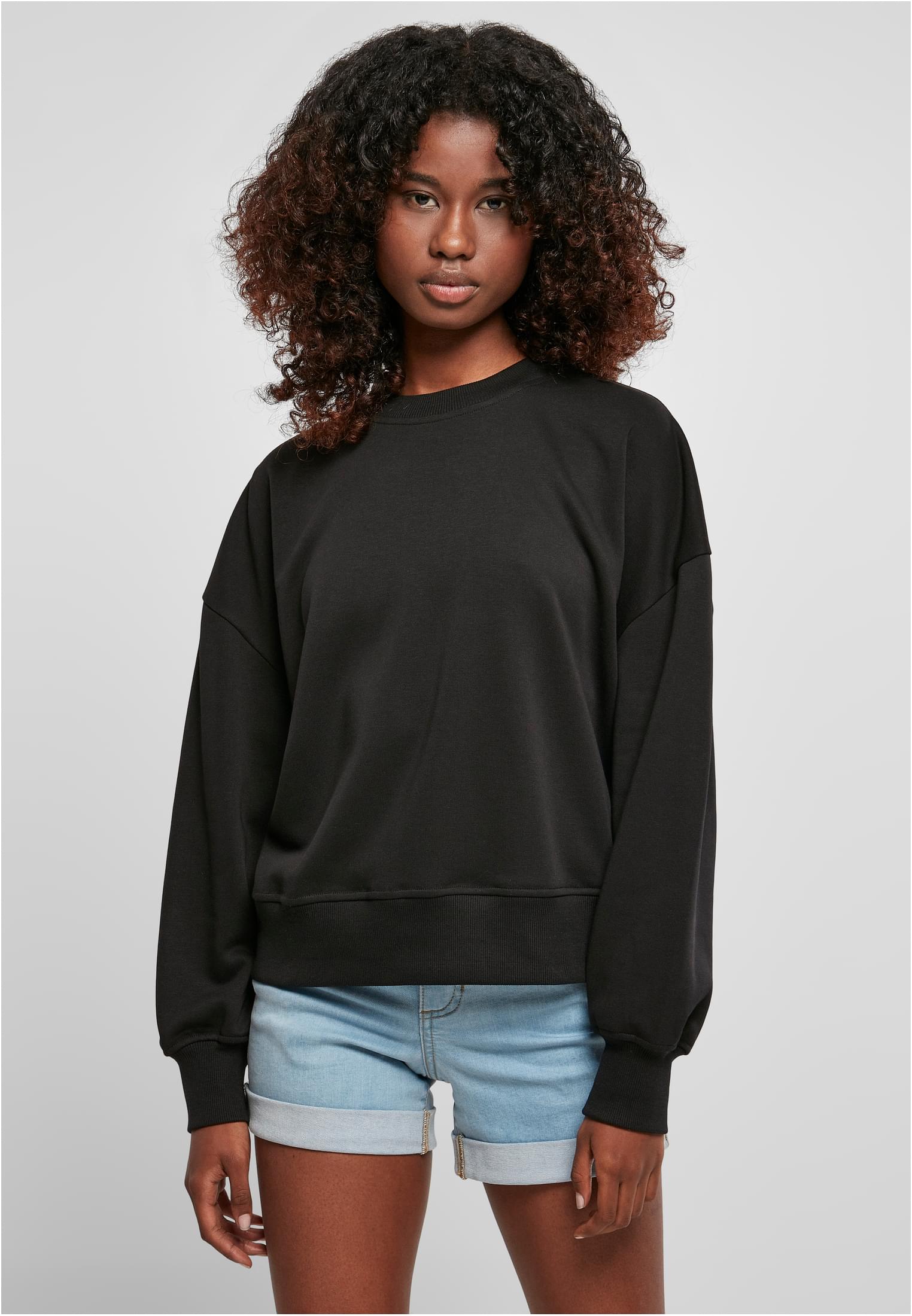 Women&#039;s Oversized Rainbow Crewneck Black