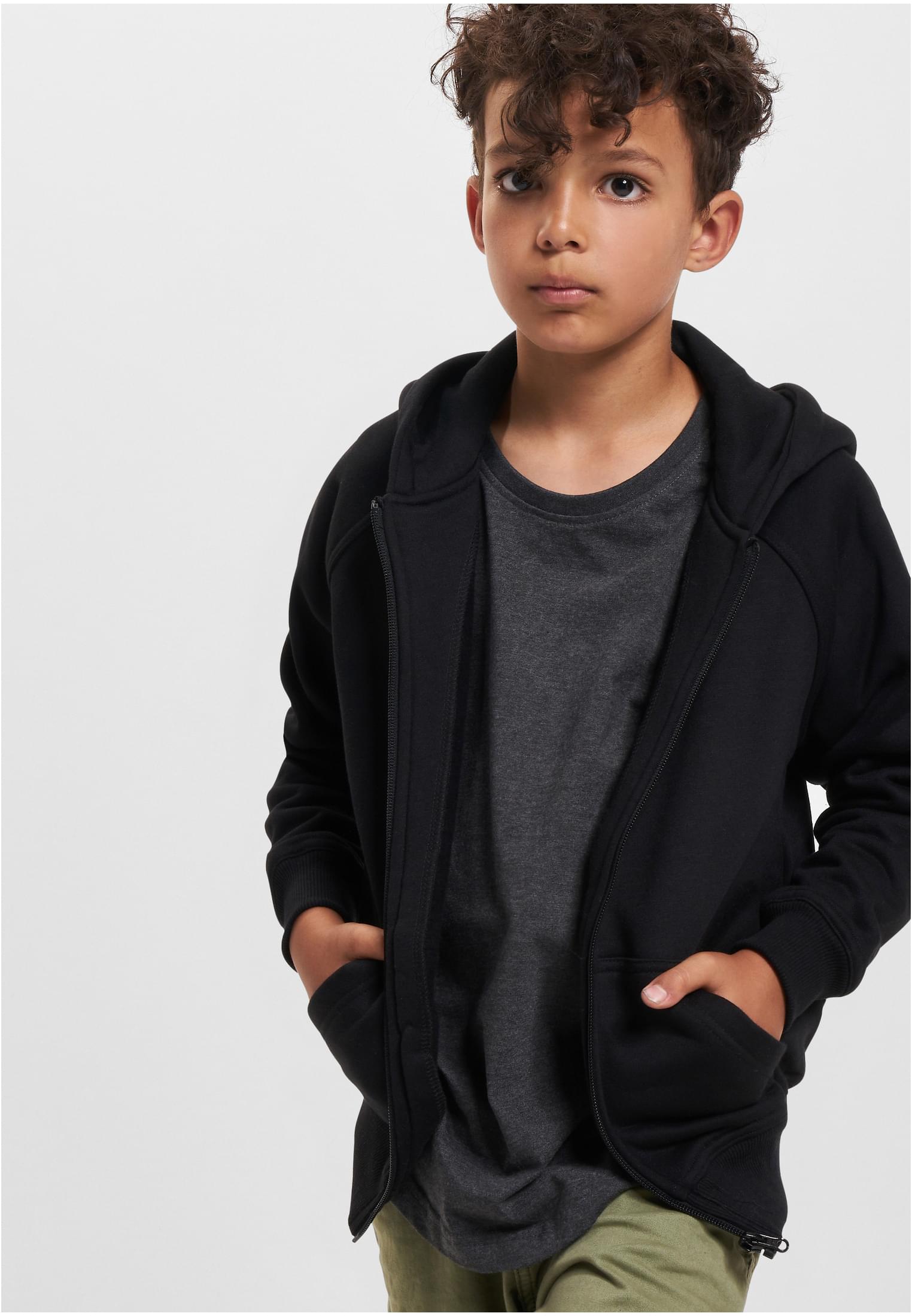 Boys&#039; zip-up sweatshirt black