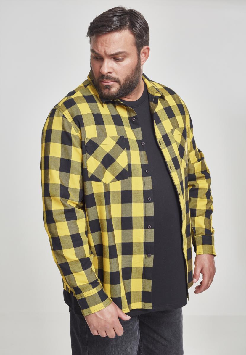 Plaid flannel shirt blk/honey