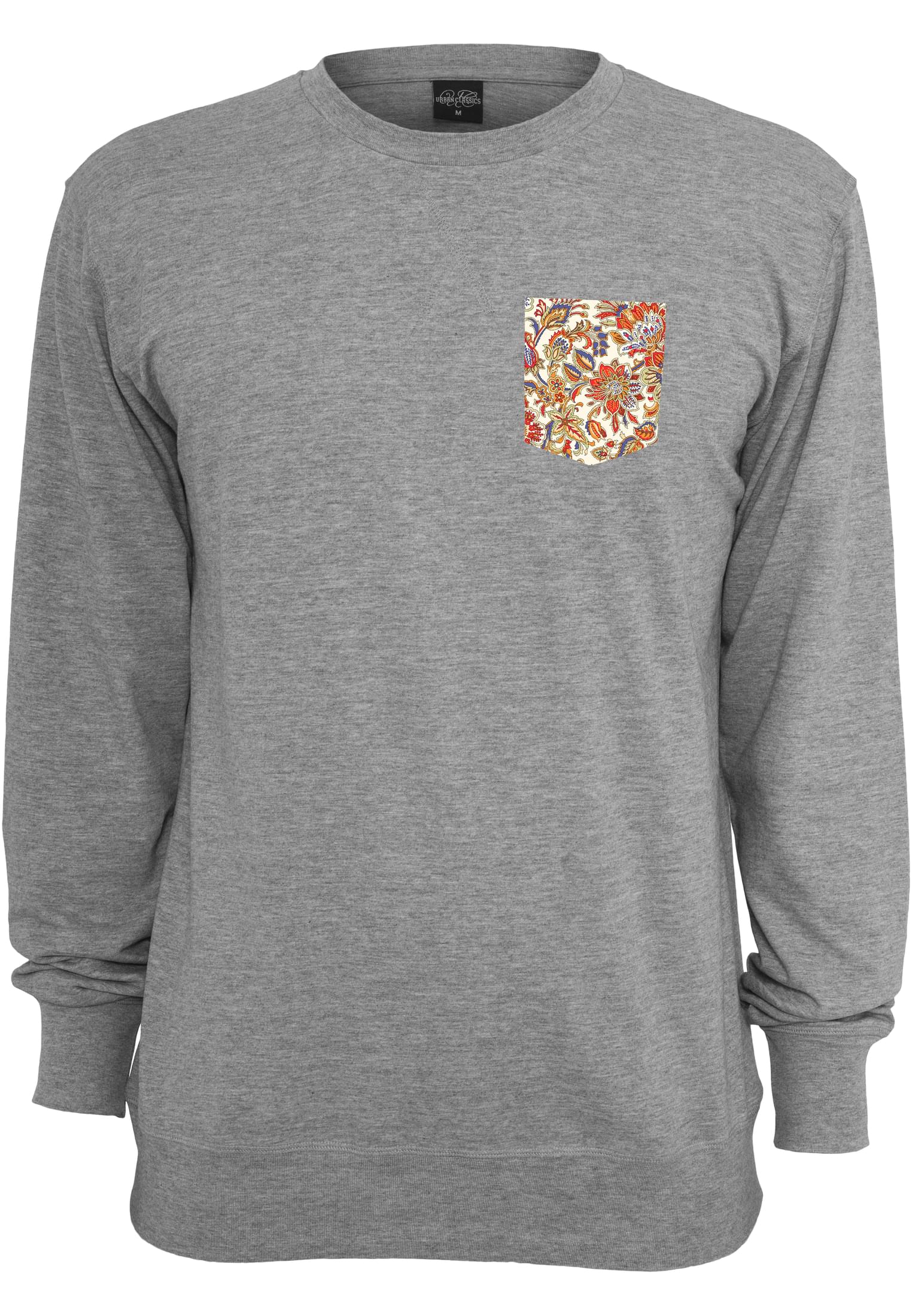 Contrasting Crewneck Pocket Grey/Floral