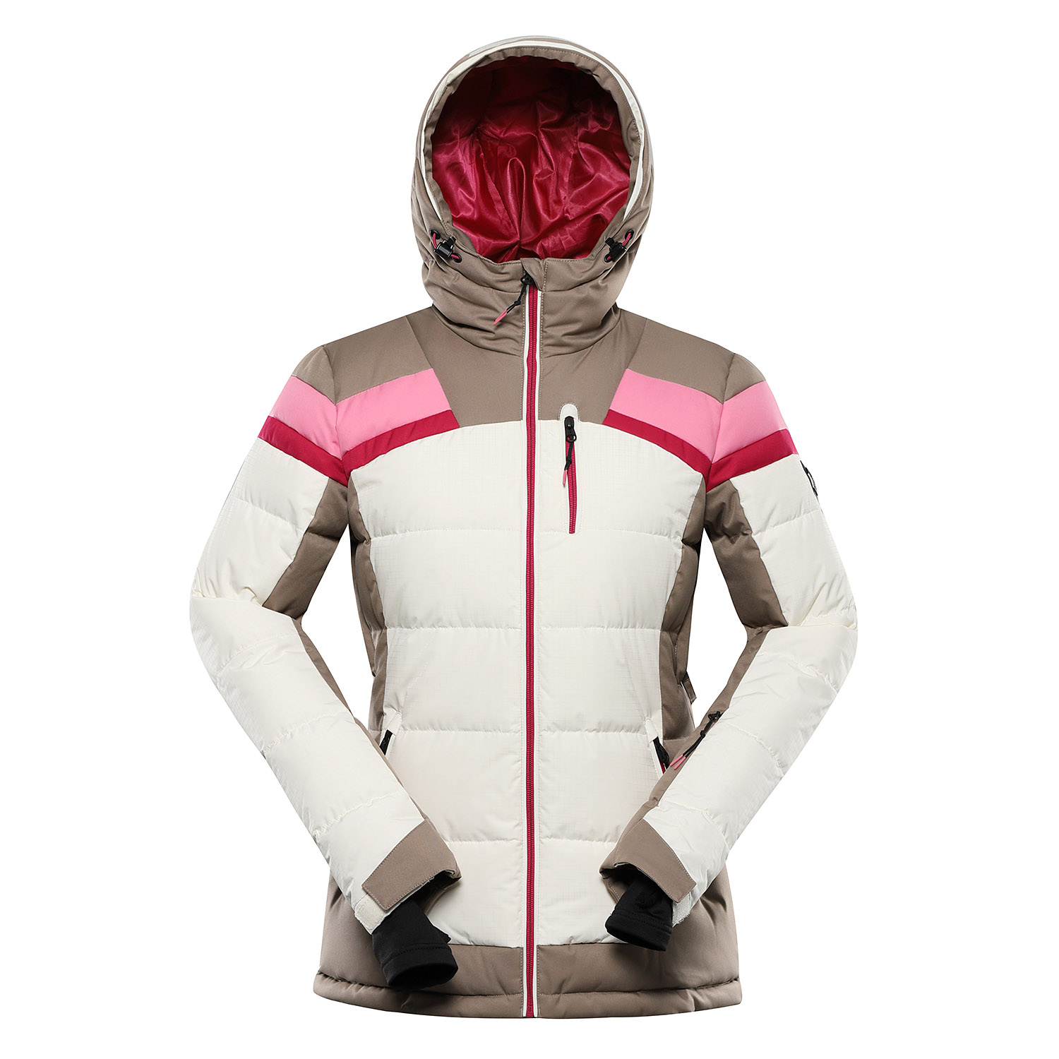 Women's Down Ski Jacket With Ptx Membrane ALPINE PRO FERERA Creme