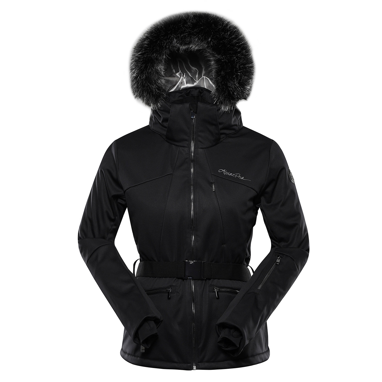 Women's Ski Softshell Jacket With Membrane ALPINE PRO DOWELA Black