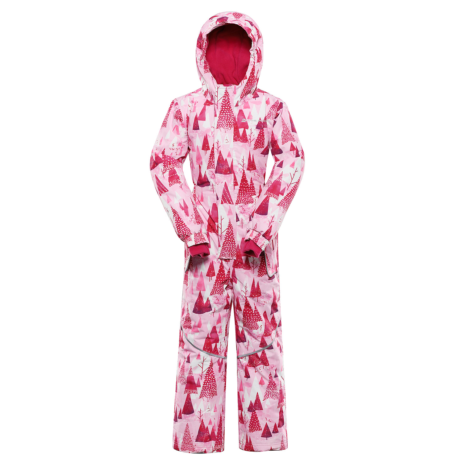 Children's Jumpsuit With Ptx Snow Membrane ALPINE PRO KIREMO Neon Knockout Pink Variant Pa