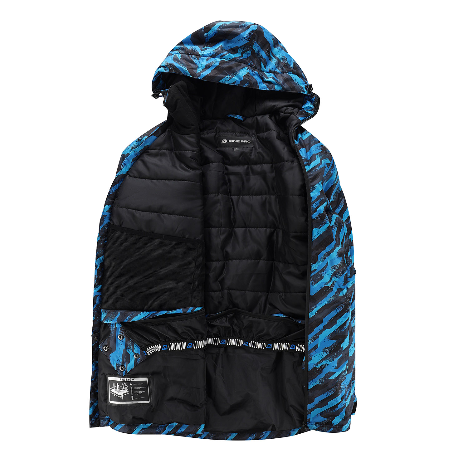 Mens ski jacket with PTX membrane ALPINE PRO GHAD electric blue lemonade variant pa