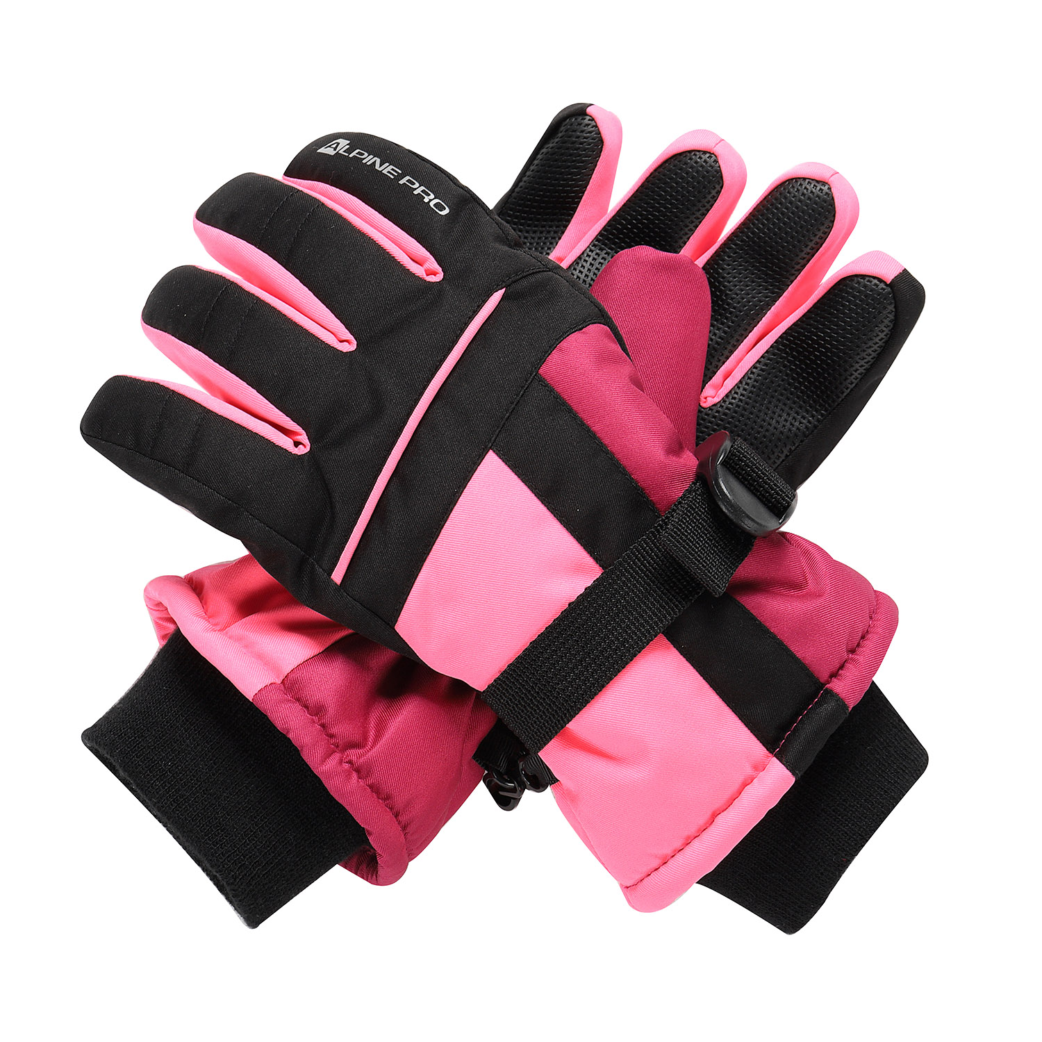 Children's Gloves With Membrane PTX Gloves ALPINE PRO LORDO 2 Neon Knockout Pink