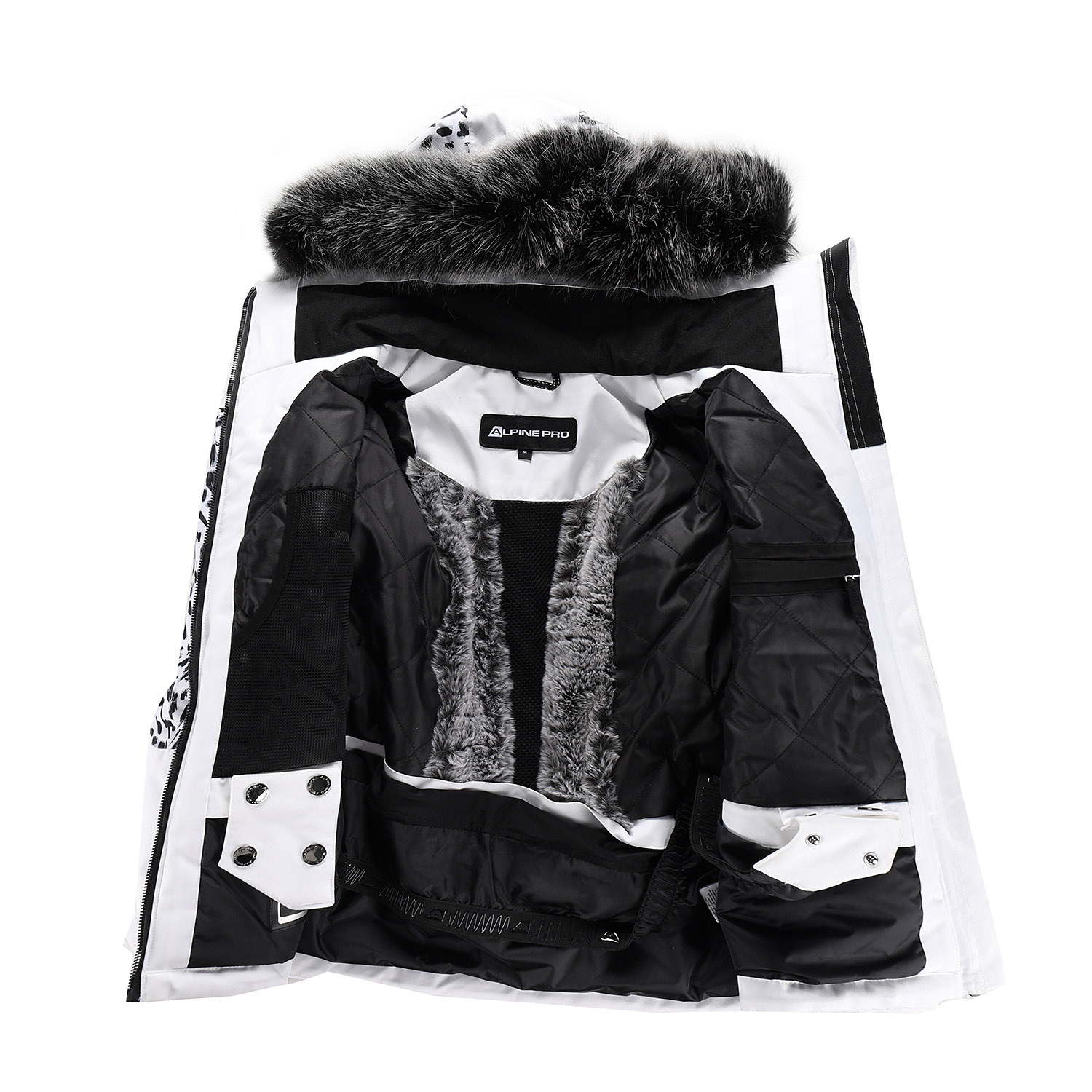Women's ski jacket with ptx membrane ALPINE PRO OLADA white variant pb
