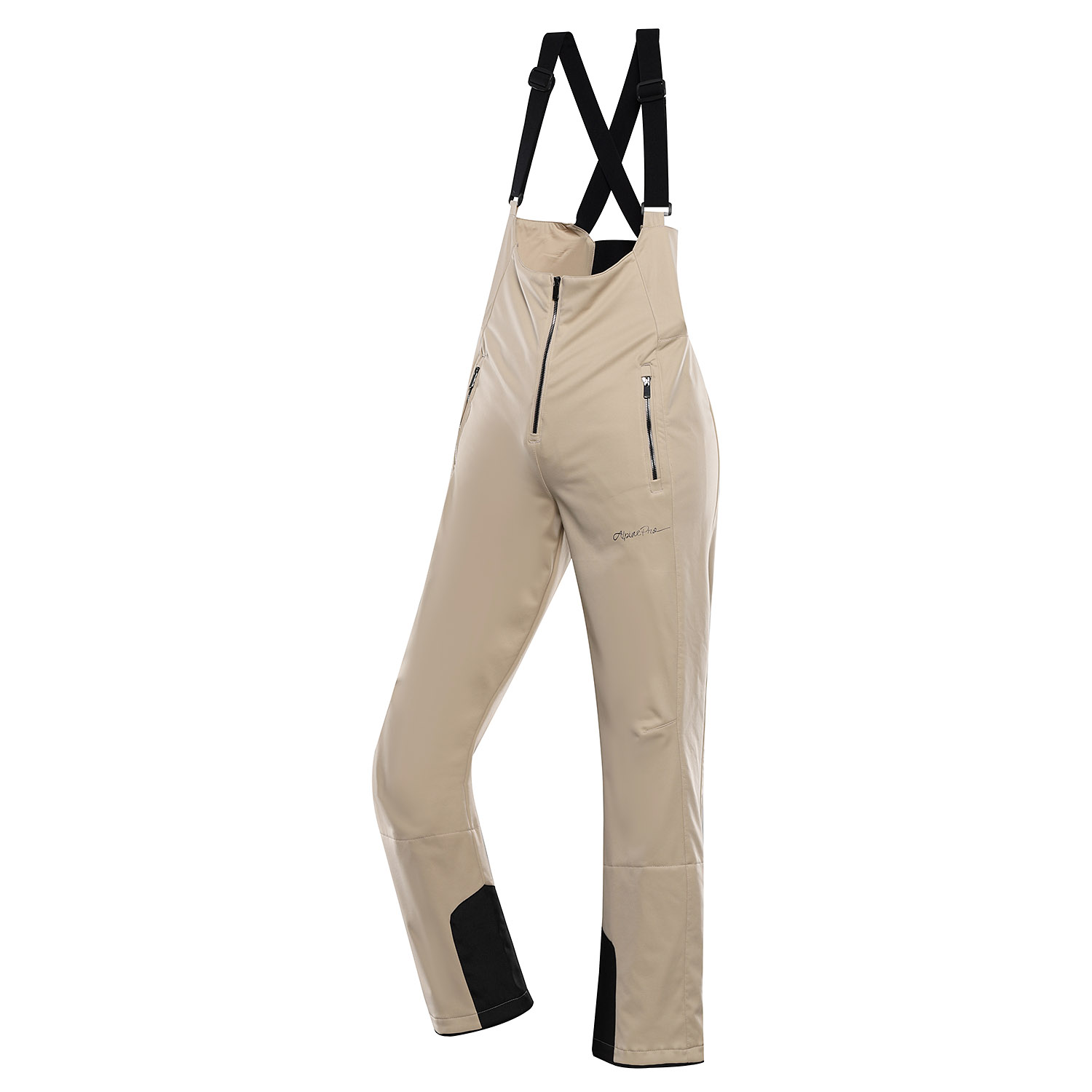 Women's Ski Softshell Pants With Membrane ALPINE PRO GERANA White Pepper