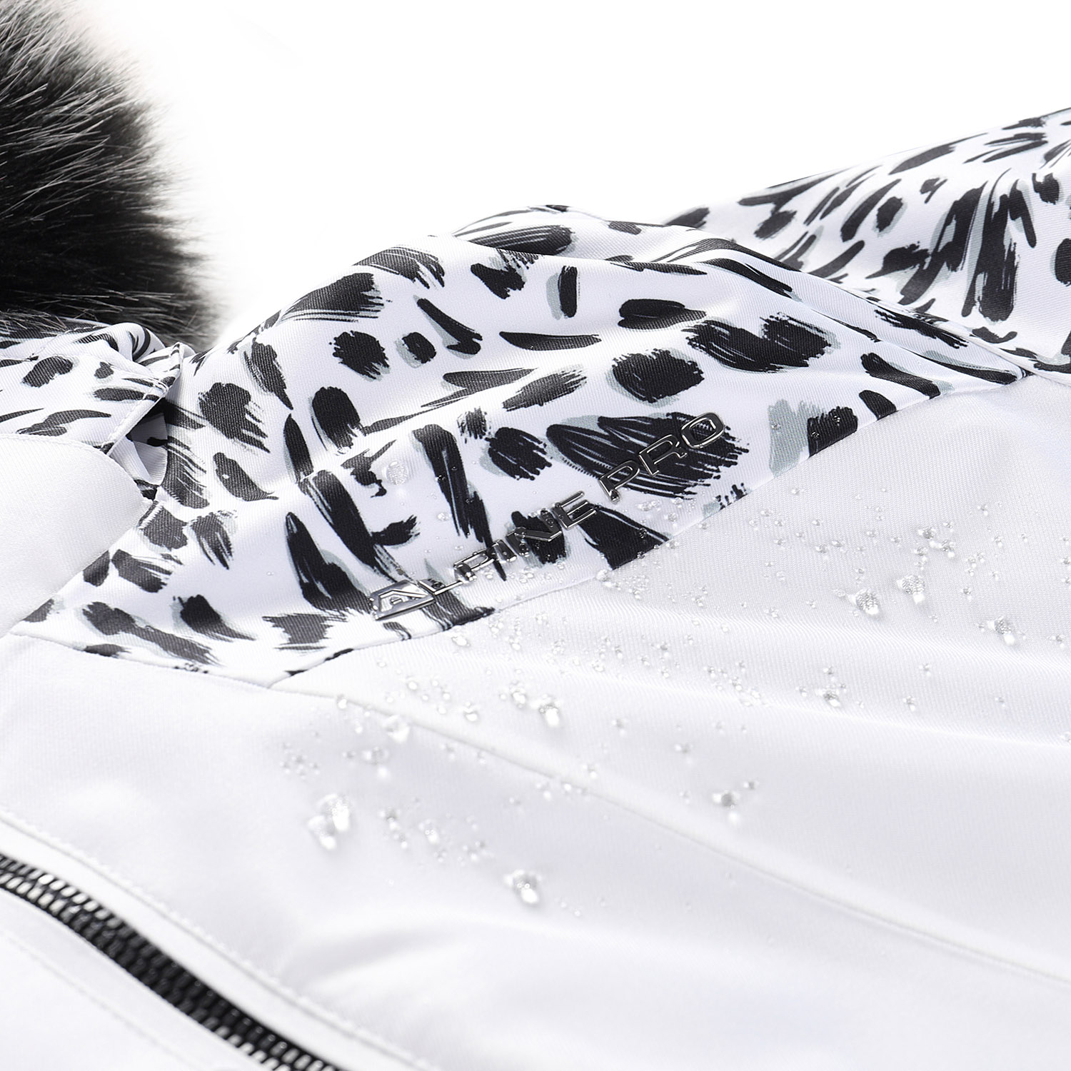 Women's ski jacket with ptx membrane ALPINE PRO OLADA white variant pb