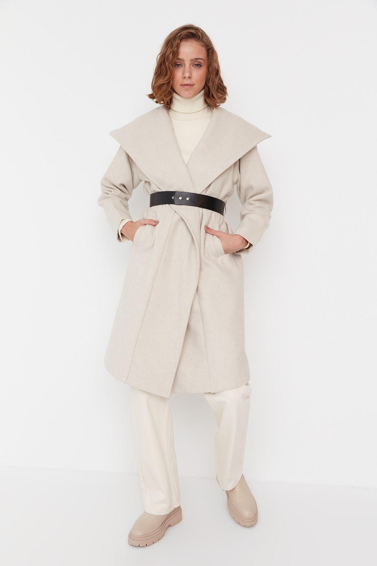 Trendyol Coat - Gray - Double-breasted