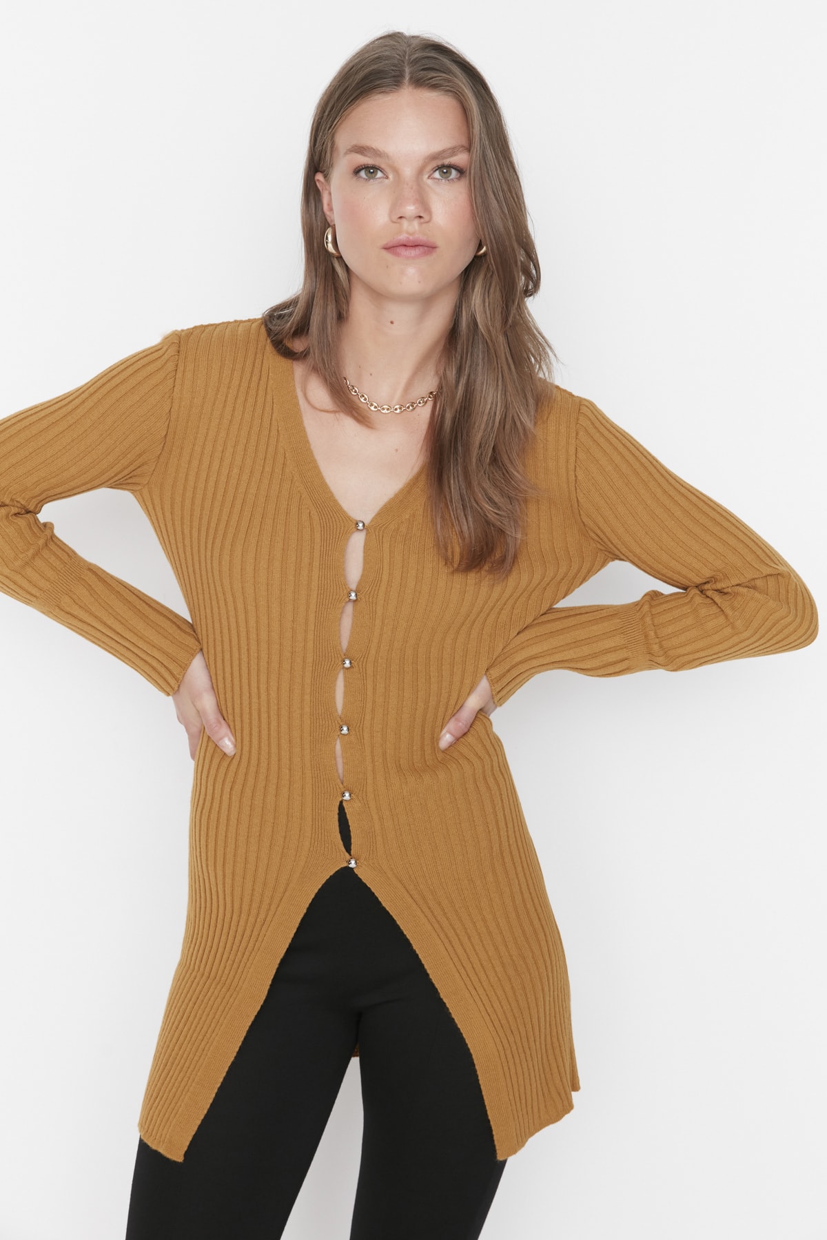 Trendyol Cardigan - Brown - Regular fit