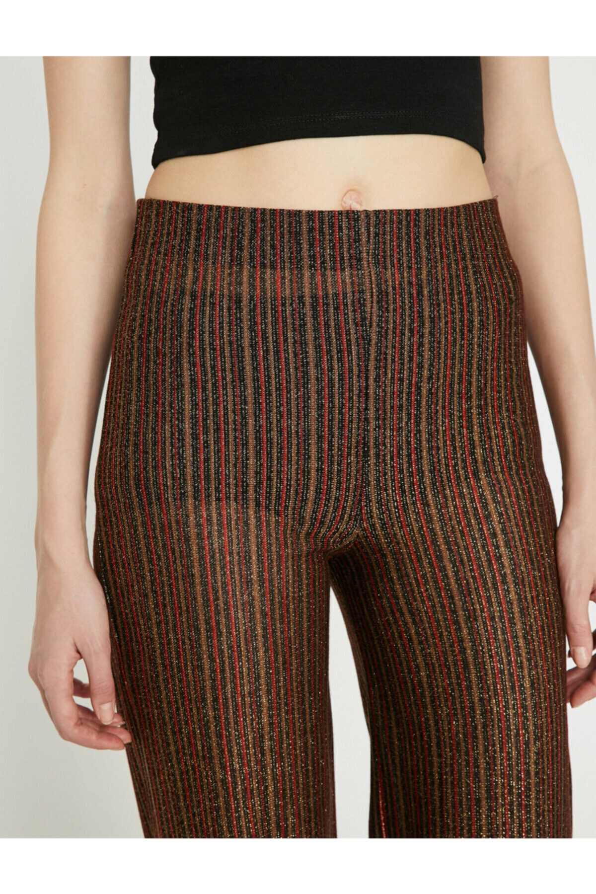 Koton cafea pentru femei normal talie pantaloni wide picior