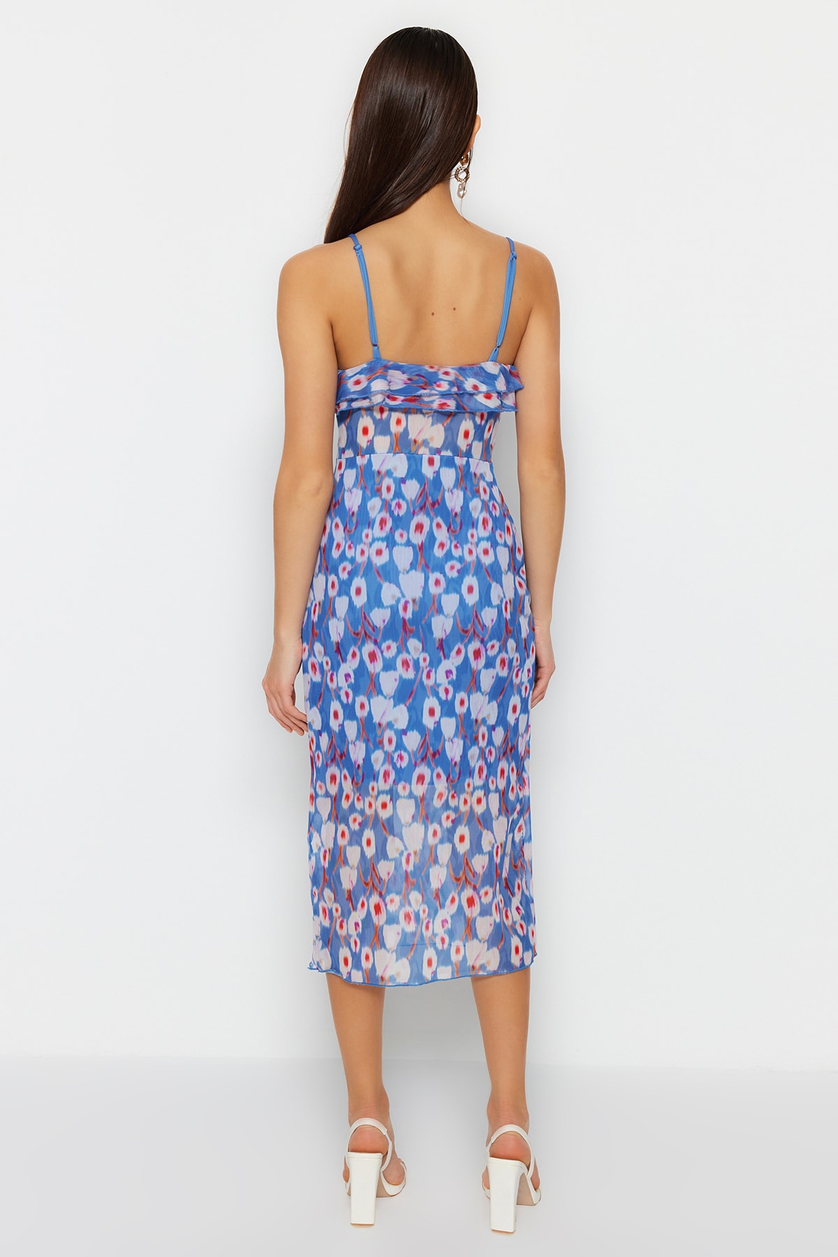 Rochie de seara eleganta din tul multicolor Trendyol