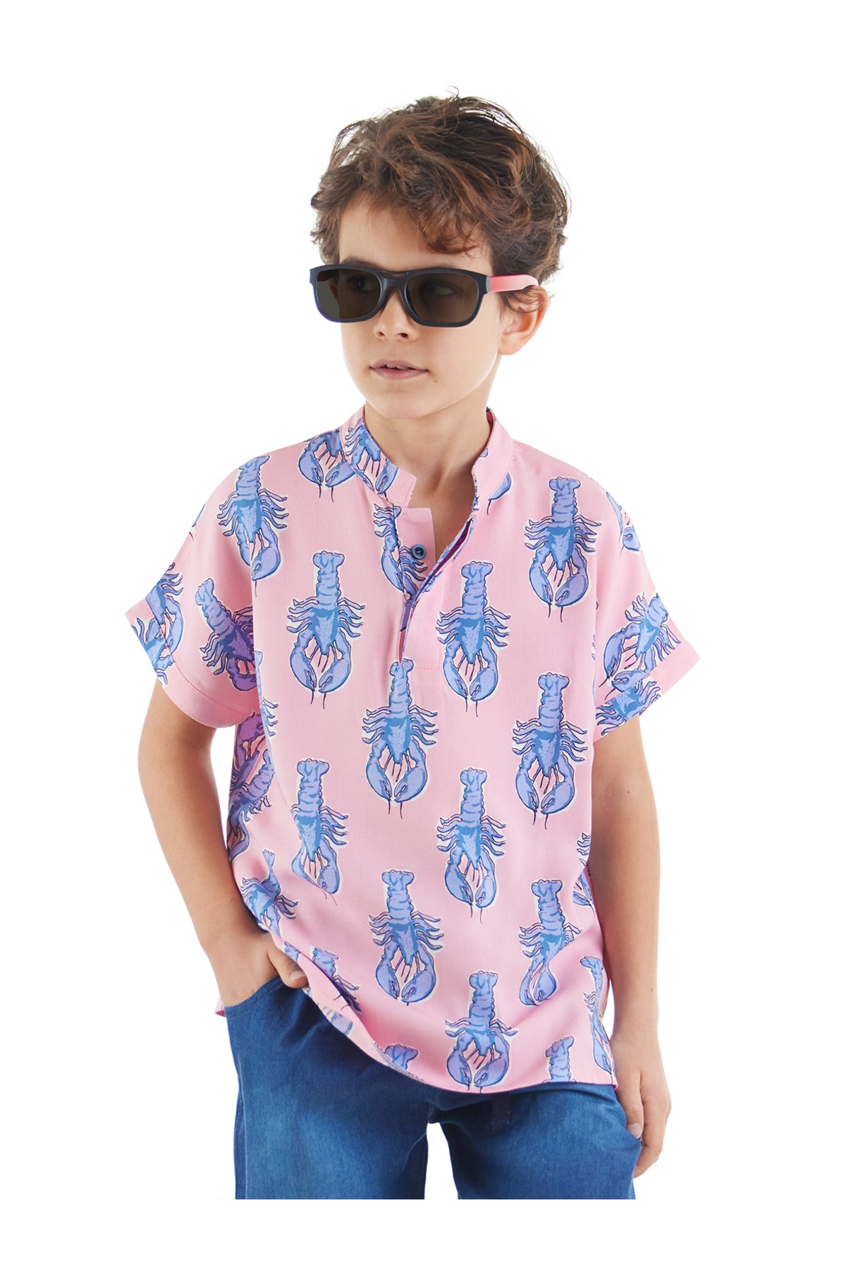 Levně mshb&g Lobster Boy Pink Short Sleeve Summer Shirt