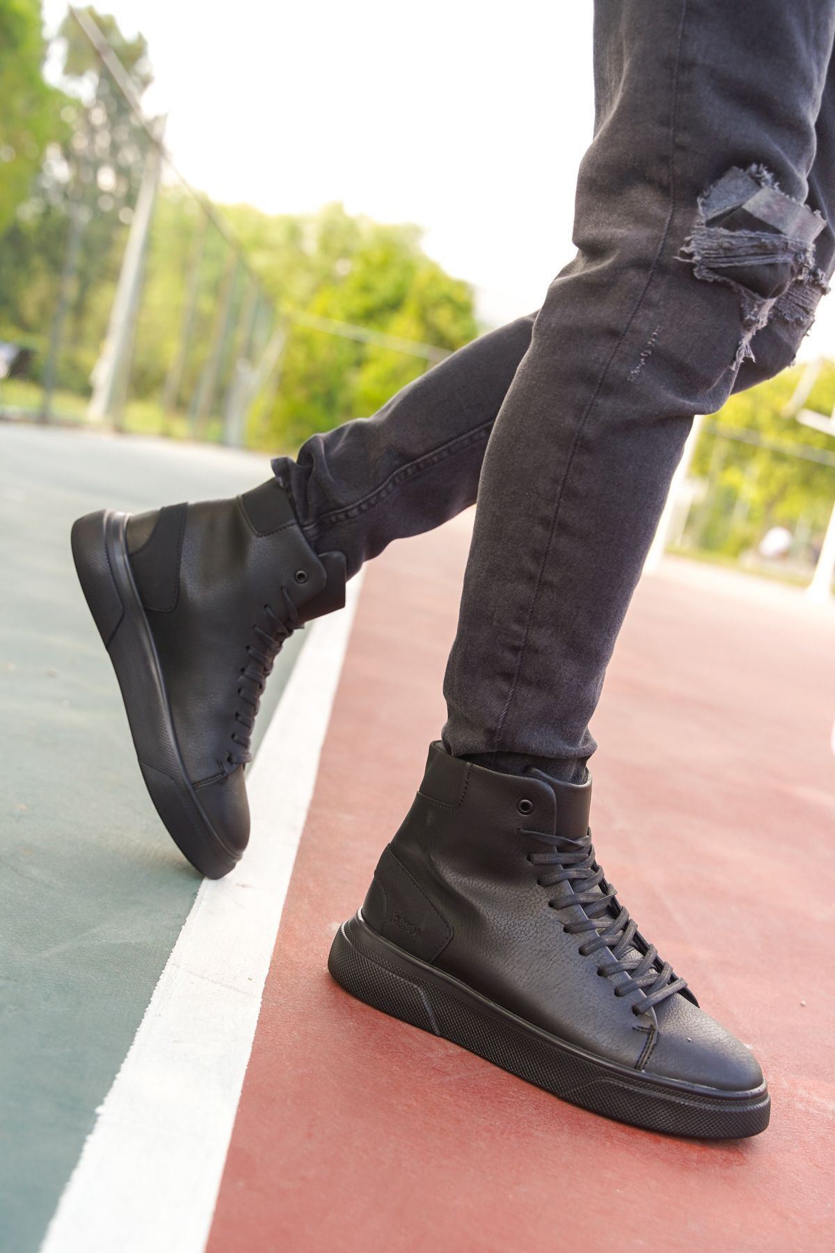 Riccon Black Men&#039;s Black Boots 0012176