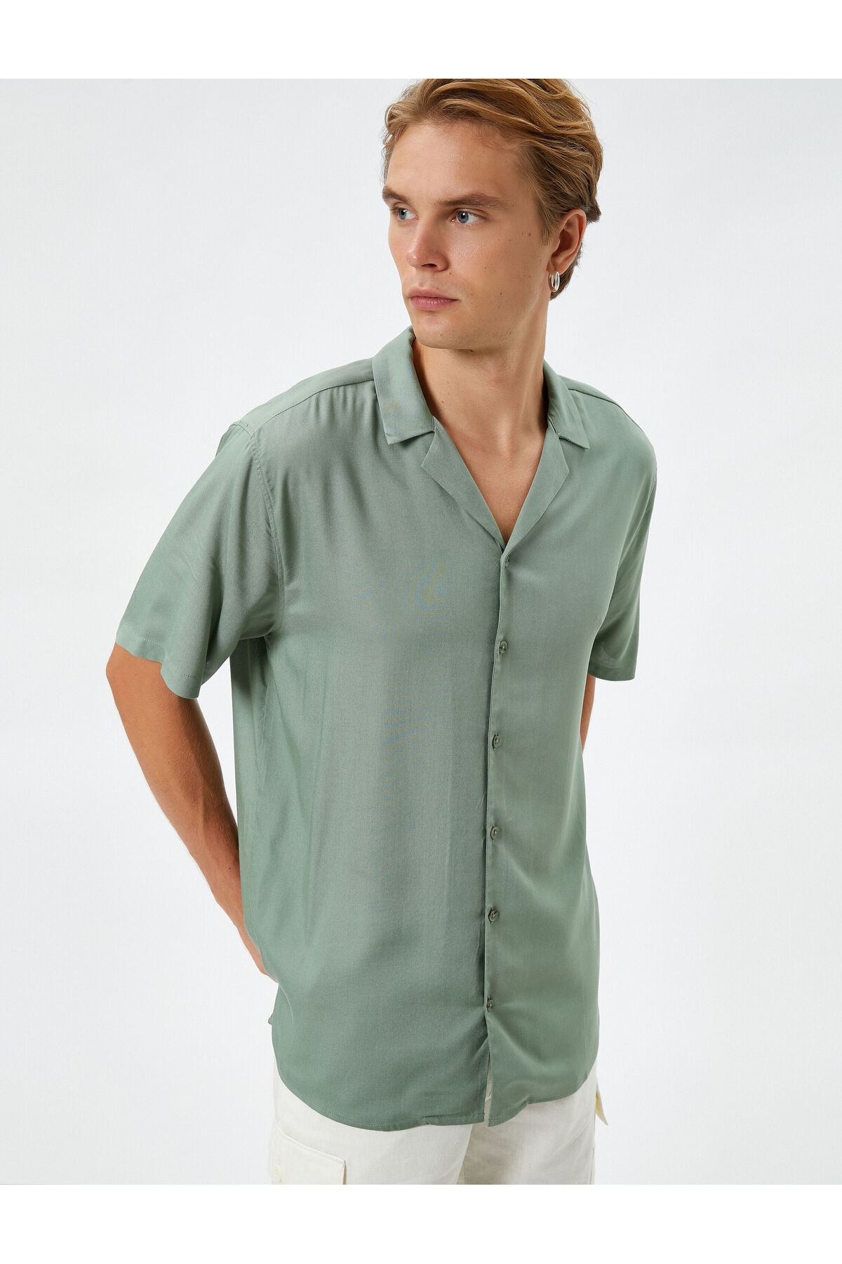 Koton Basic Shirt Short Sleeves Turndown Collar Ecovero® Viscose