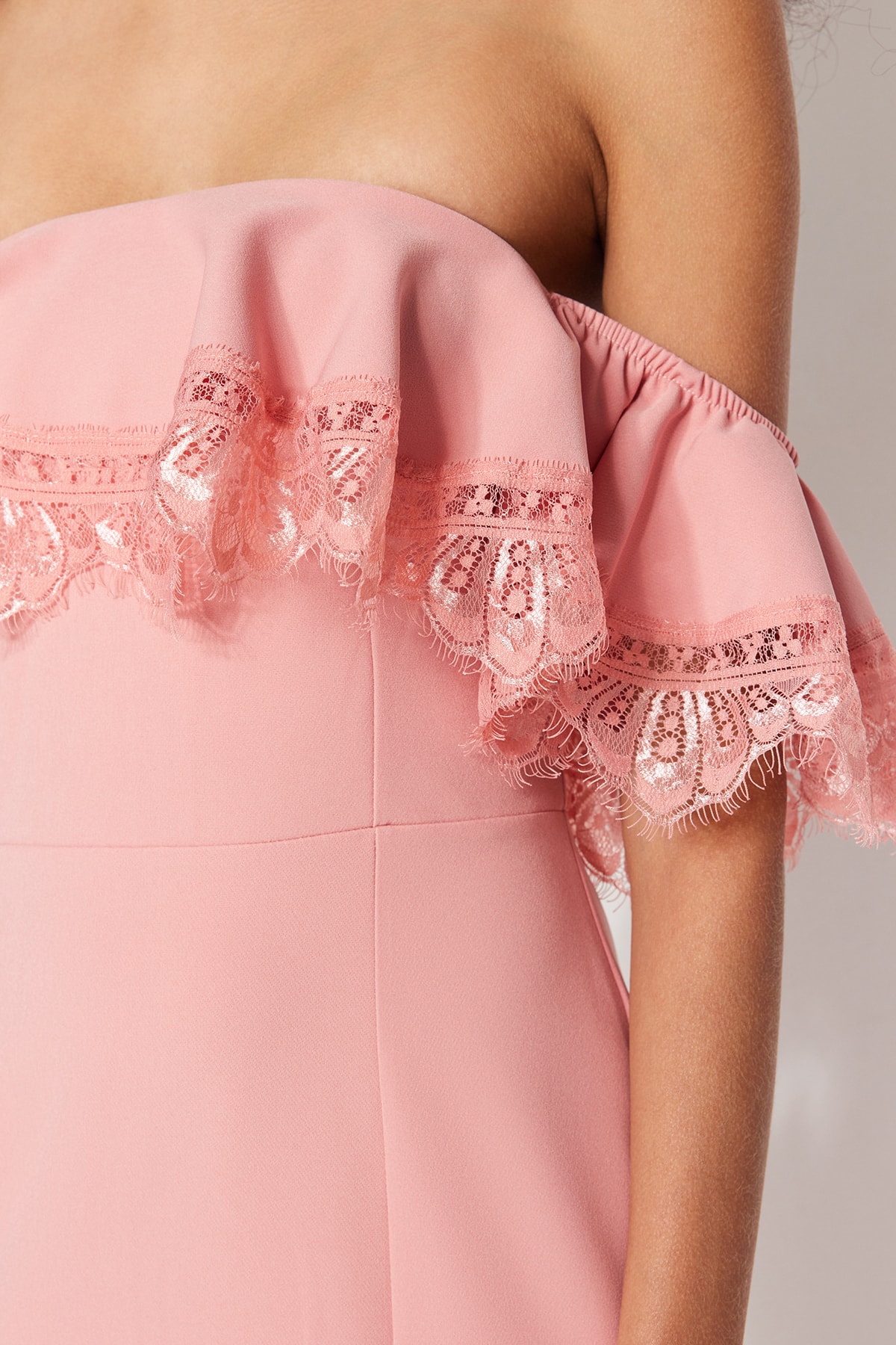 Trendyol Dusty Rose, rochie de seara eleganta tesuta cambrata