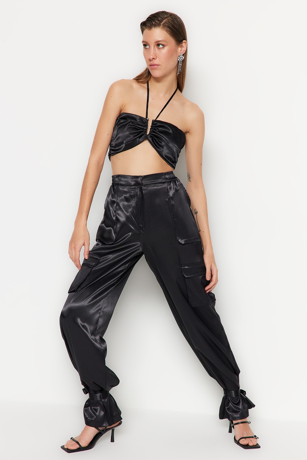 Trendyol Pants - Black - Wide leg