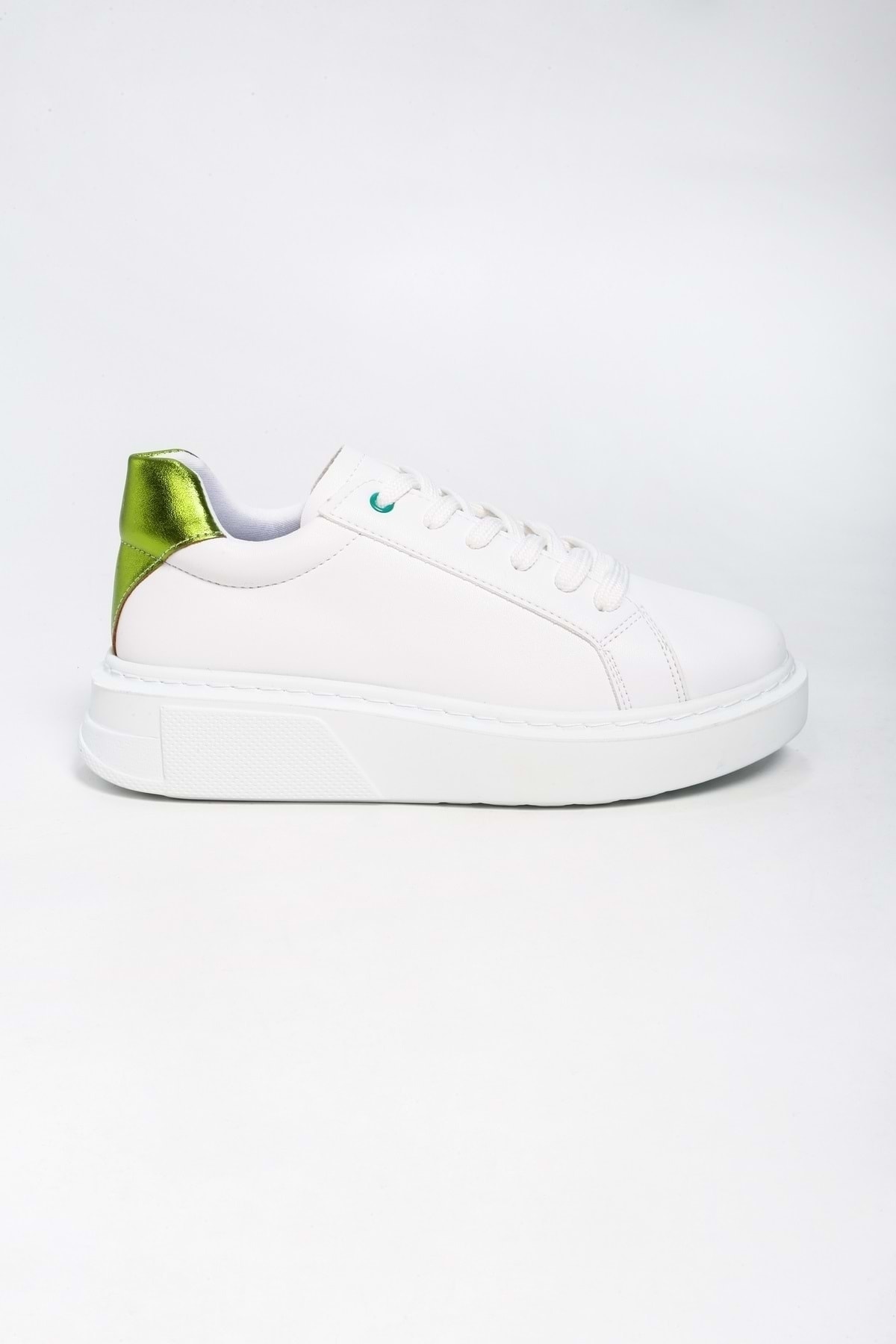 Shoeberry Women's Vixon White Green Sneaker Sports Casual Shoes.