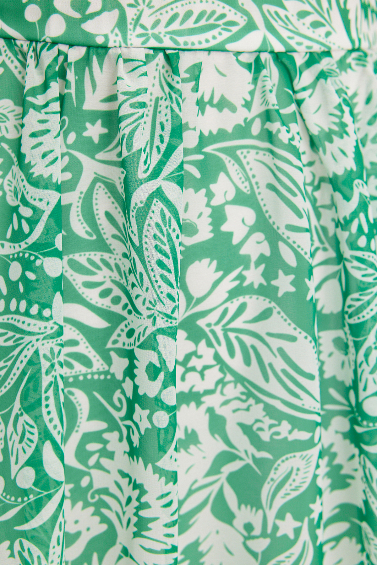 Trendyol Green Woven Lined Chiffon Floral Evening Dress