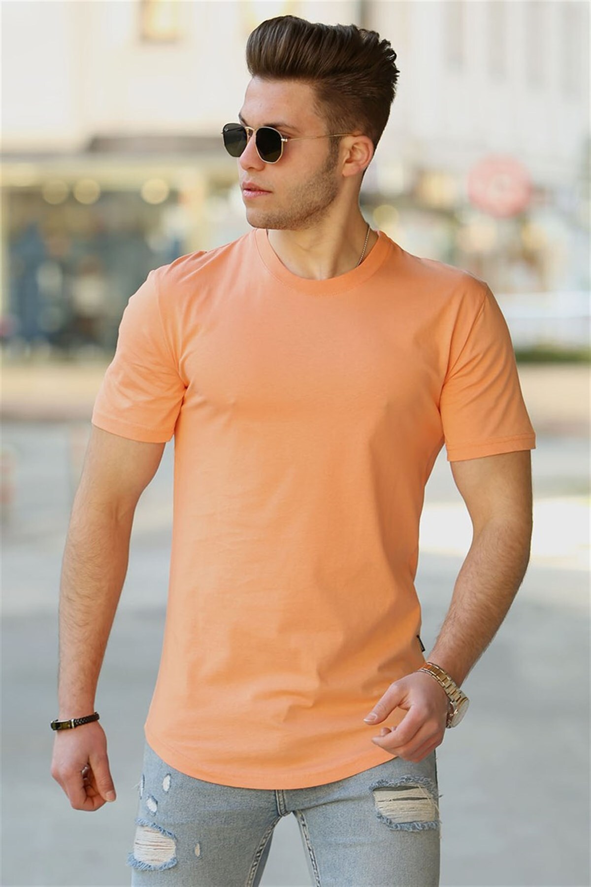 Levně Madmext Basic Orange Men's T-Shirt 4500