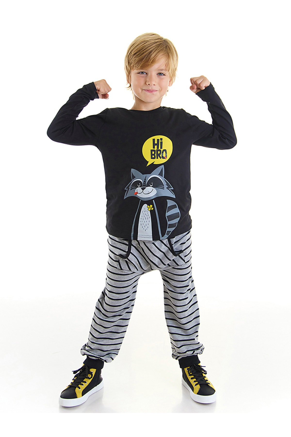 Levně Denokids Raccoon Boys T-shirt Pants Set