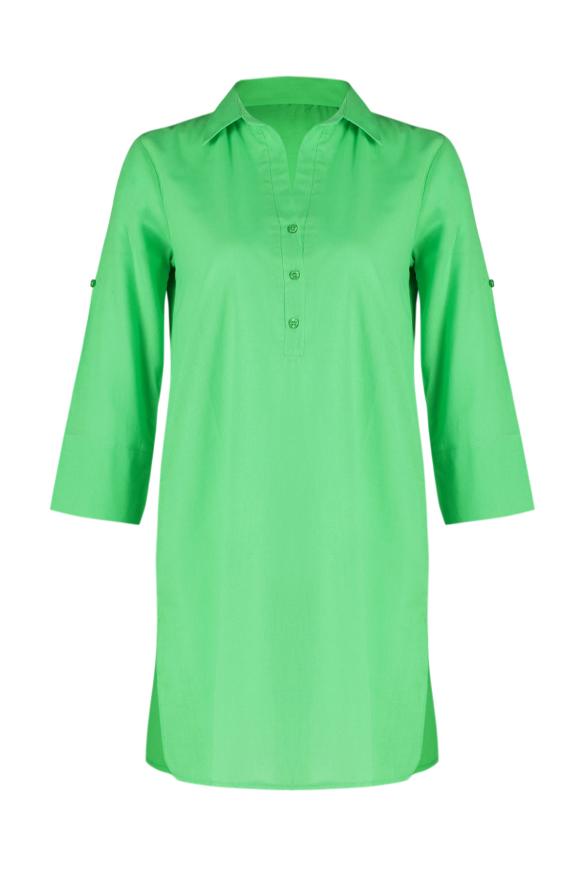 Trendyol Green Abstract Belted Midi Woven 100% Cotton Beach Dress with Ribbon Accessories