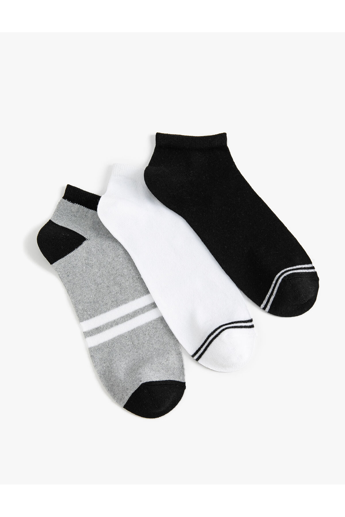 Levně Koton Set of 3 Booties and Socks with Multicolored Stripes.