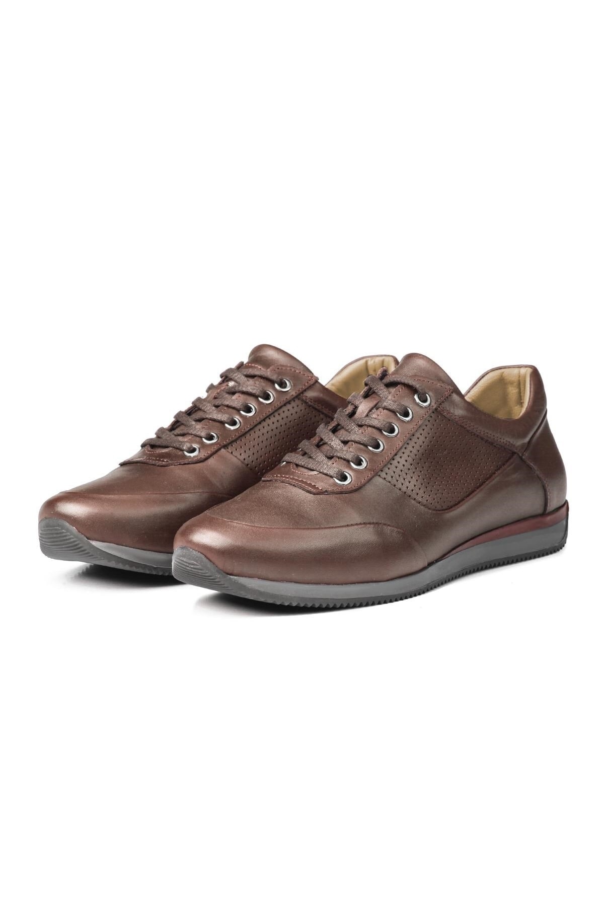 Levně Ducavelli Lion Point Men's Casual Shoes From Genuine Leather With Plush Sheepskin Brown.