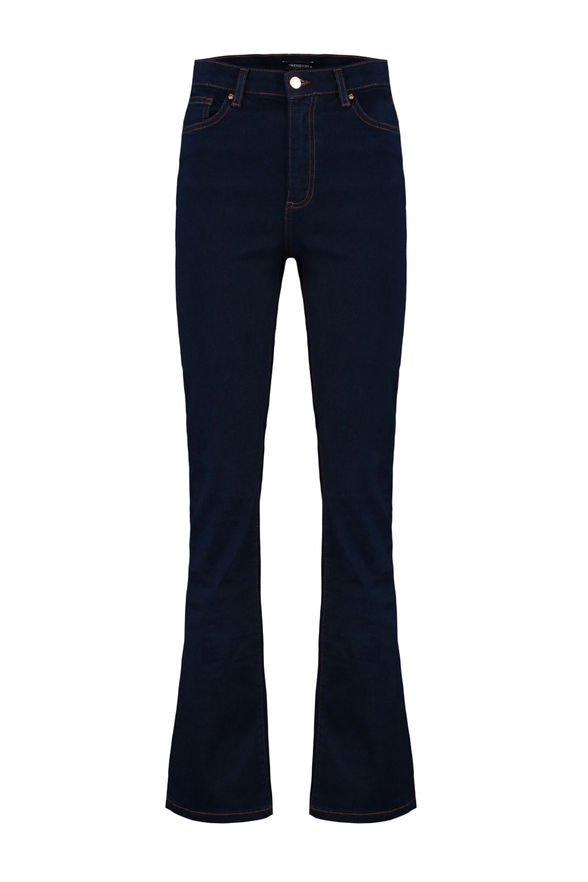 Blugi Trendyol Dark Blue High Waist Bootcut