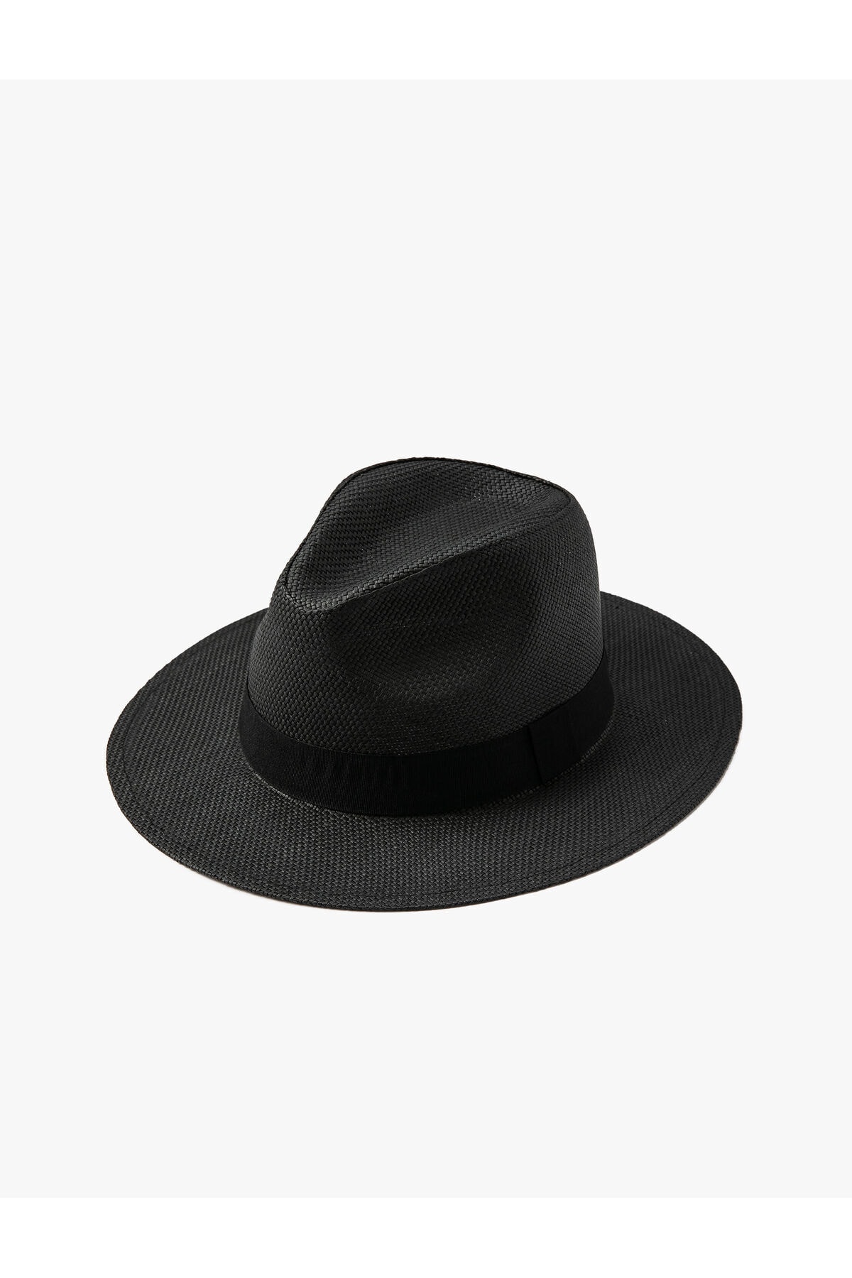 Levně Koton Straw Fedora Hat with Grosgrain Band Detailed