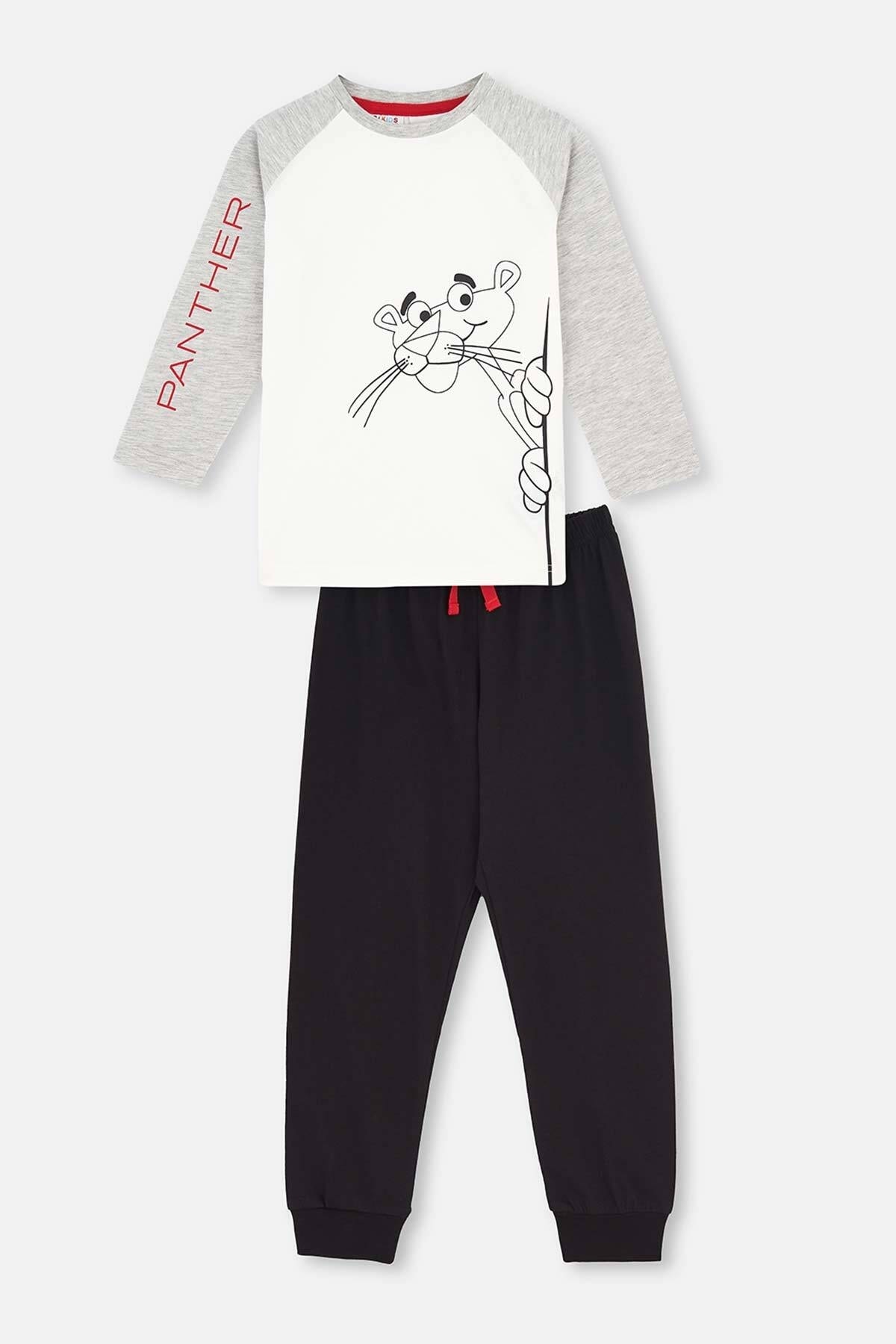 Dagi Gray Printed Jogger Cuff Pajamas Set