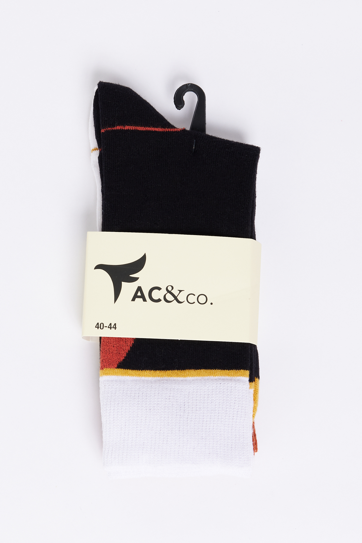 Levně AC&Co / Altınyıldız Classics Men's Black and White Patterned 2-Pack Socket Socks
