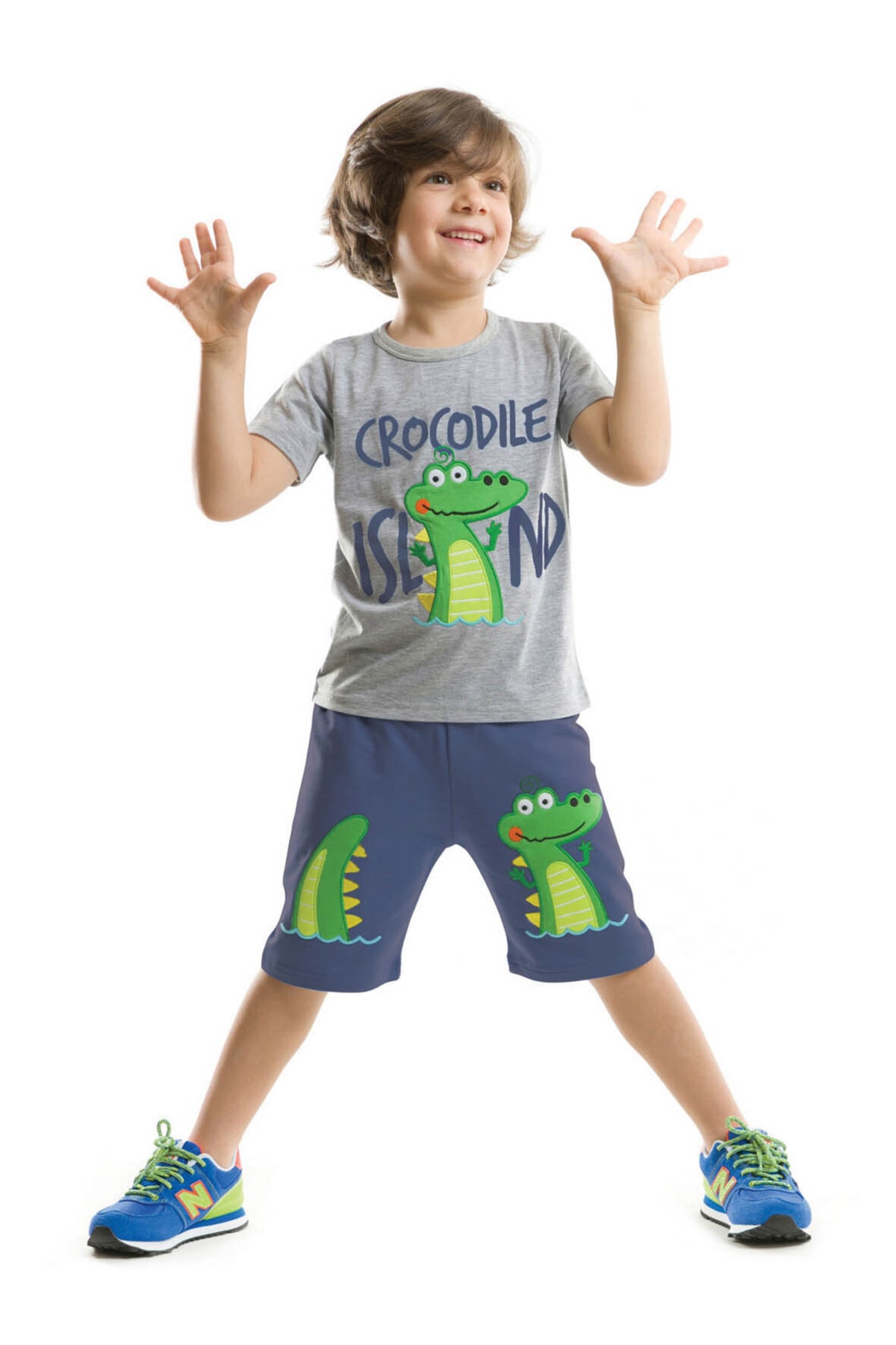 Levně Denokids Crocodile Island Boy's T-shirt Shorts Set