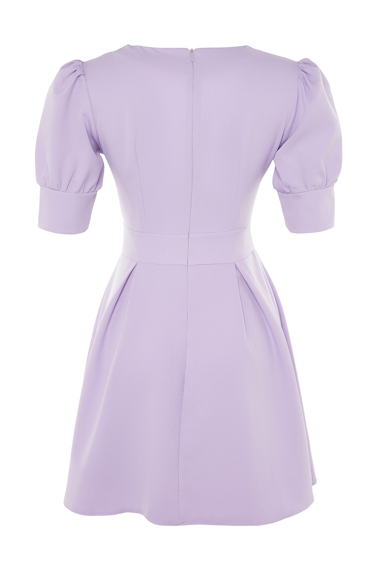 Trendyol Lilac A-Line mini rochie plisata plisata