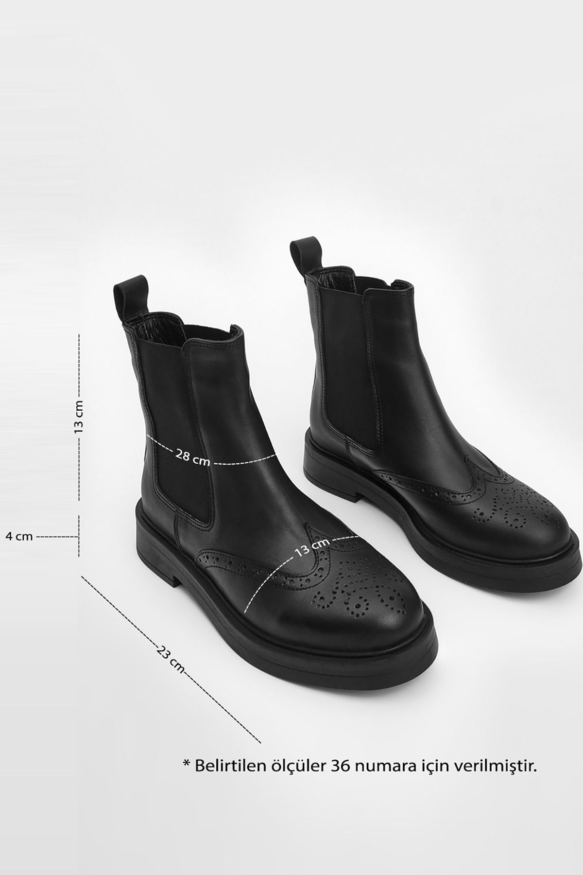 Marjin Women's Genuine Leather Elastic Side Band Daily Boots Yestin Black