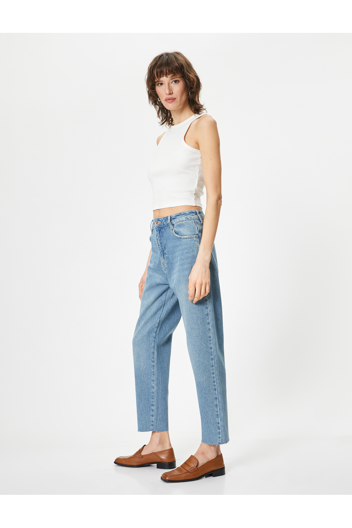 Koton Mom Fit Jeans Standard Waist Pocket Cotton - Mom Jean