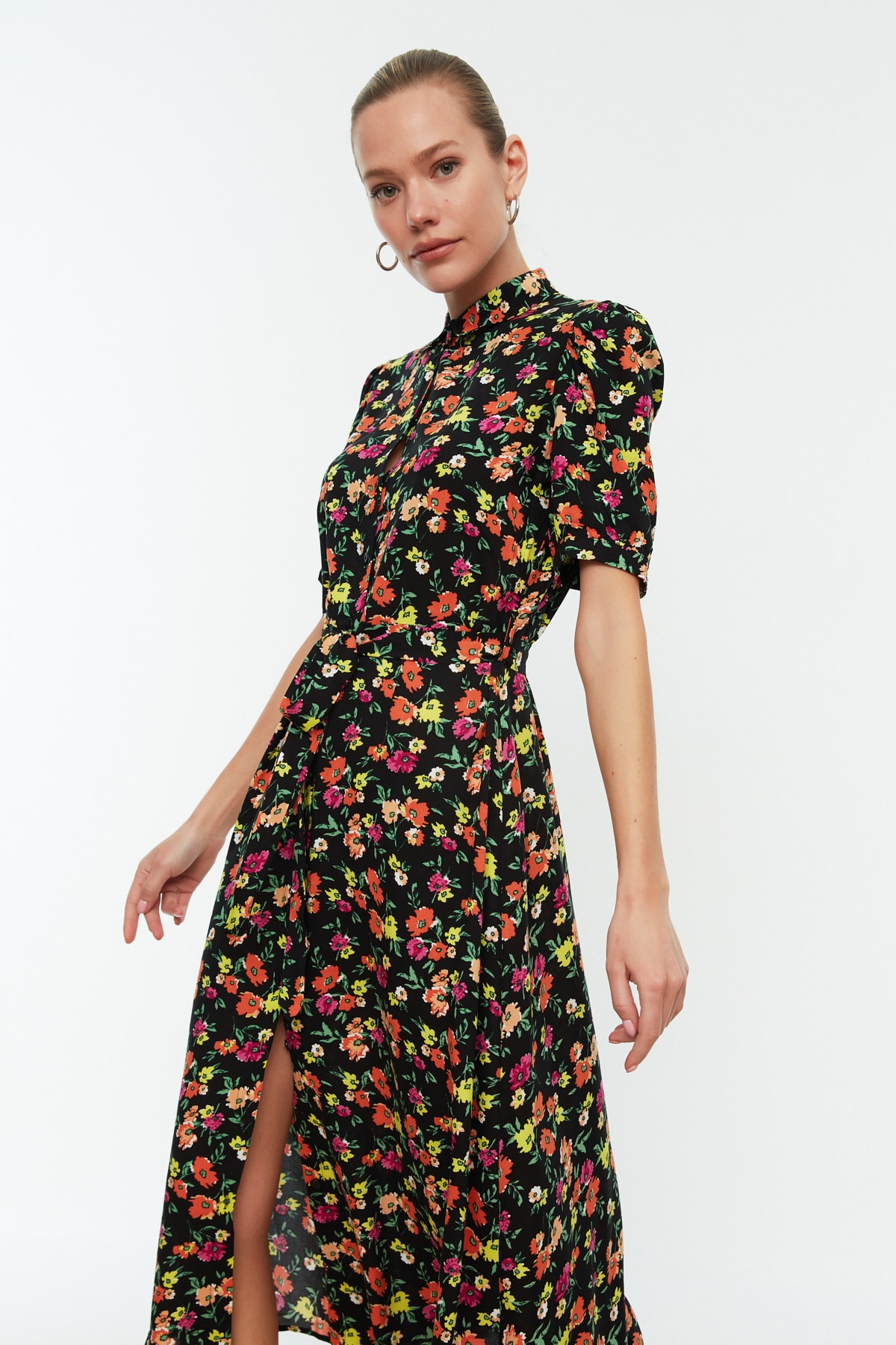 Rochie damă, Trendyol MultiColored BeltEd Shirt Dress