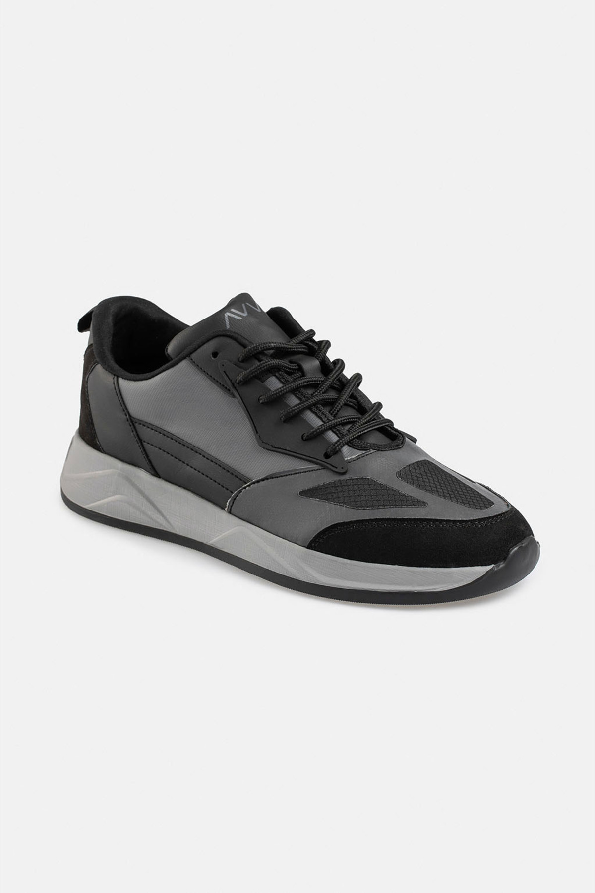 Avva Men's Black Suede Look Flexible Sole Sneaker Shoes