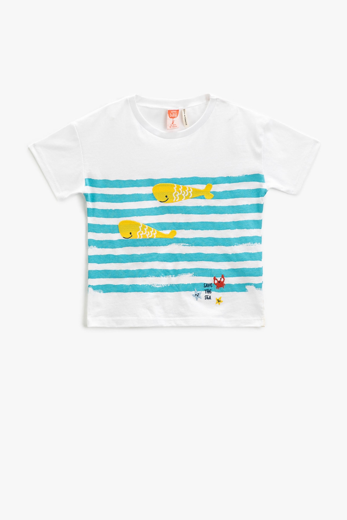 Levně Koton Baby Boy Ecru T-Shirt