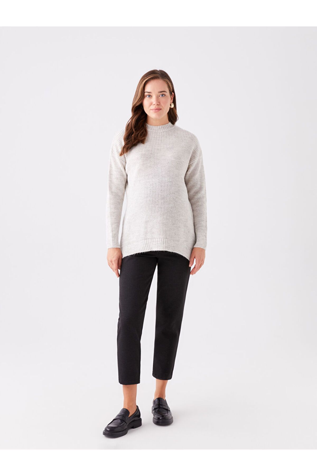 LC Waikiki Crew Neck Plain Long Sleeve Maternity Knitwear Sweater