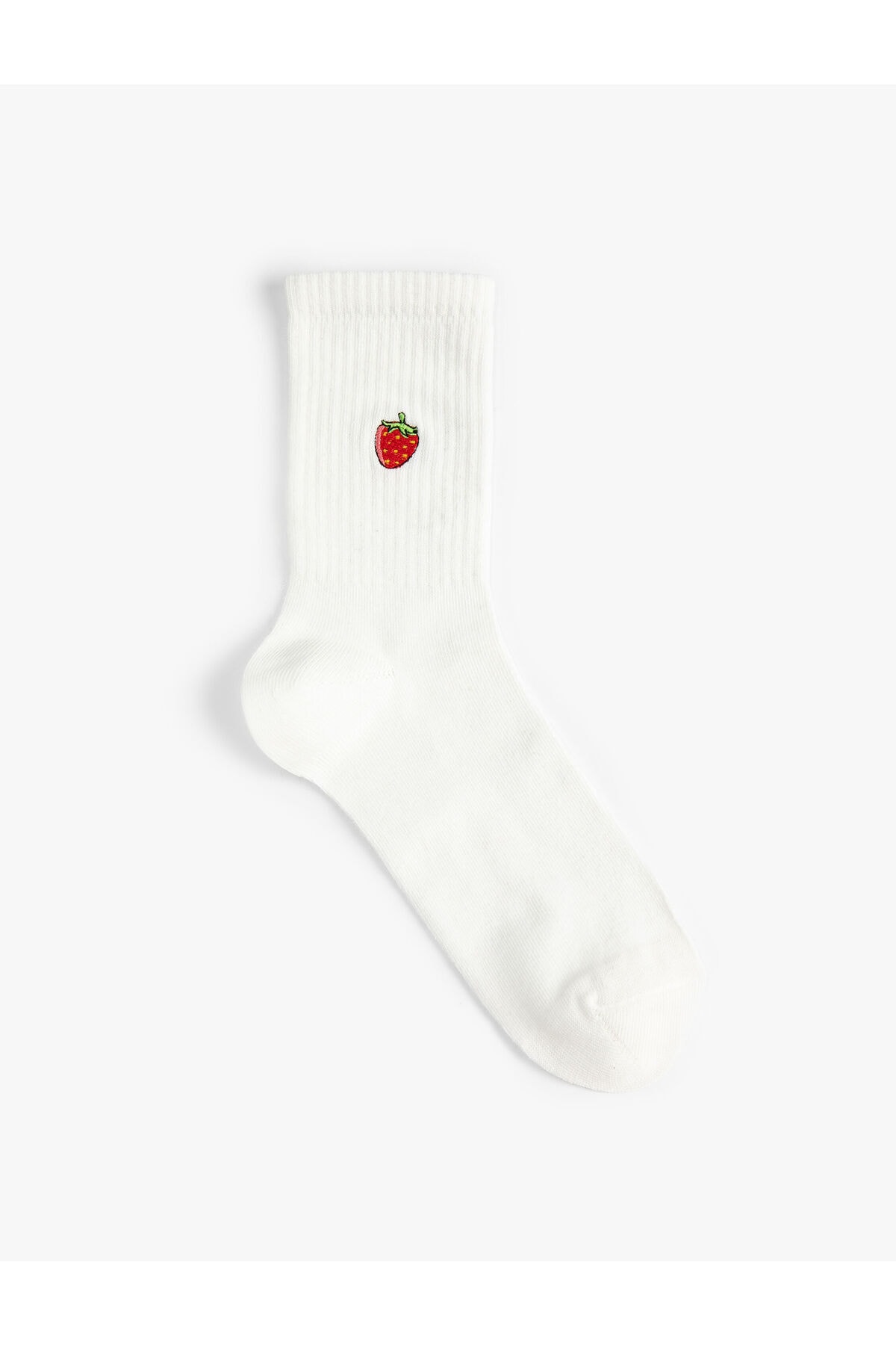 Koton Strawberry Embroidered Crewneck Socks