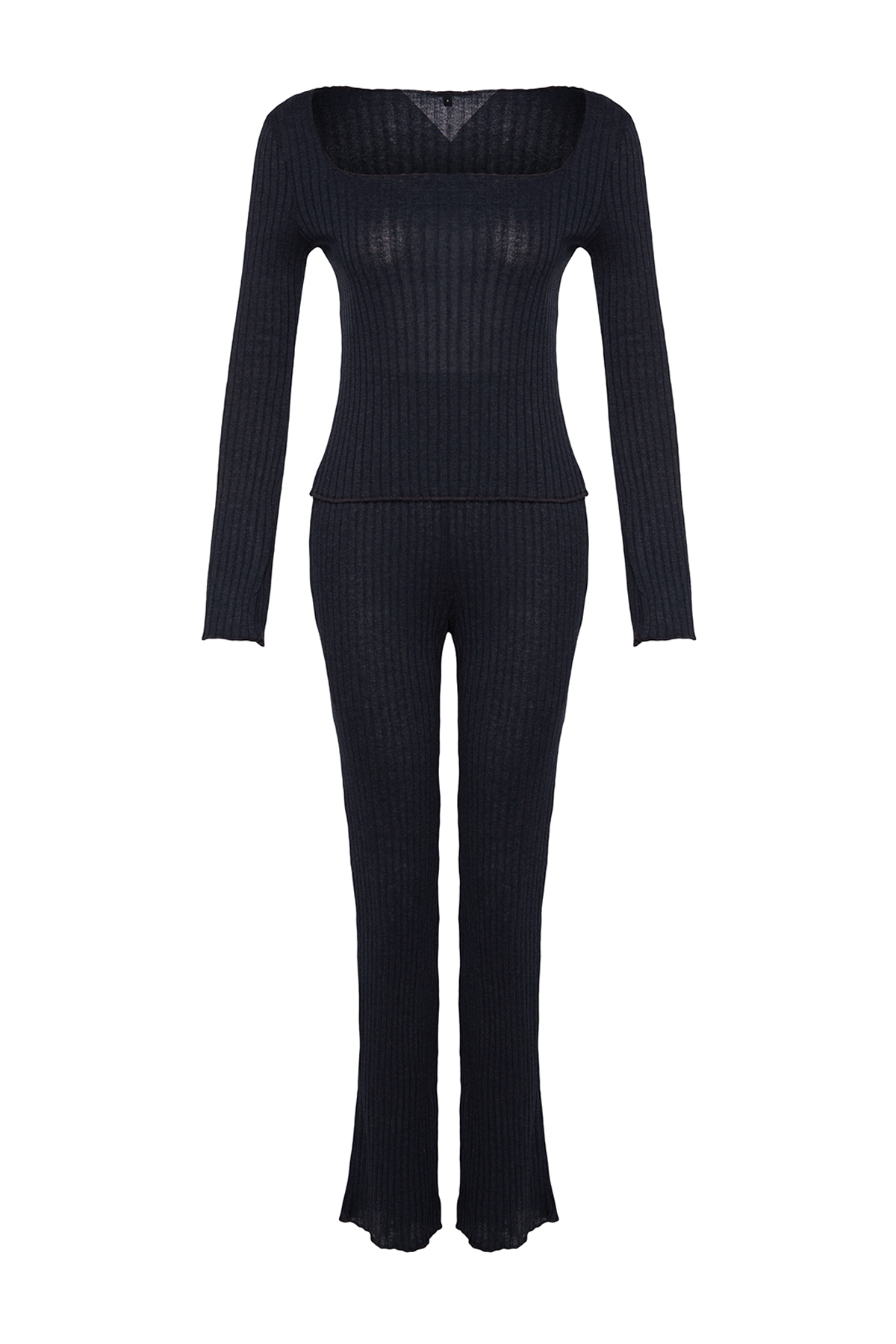 Trendyol Navy Blue Corduroy Knitted Pajamas Set