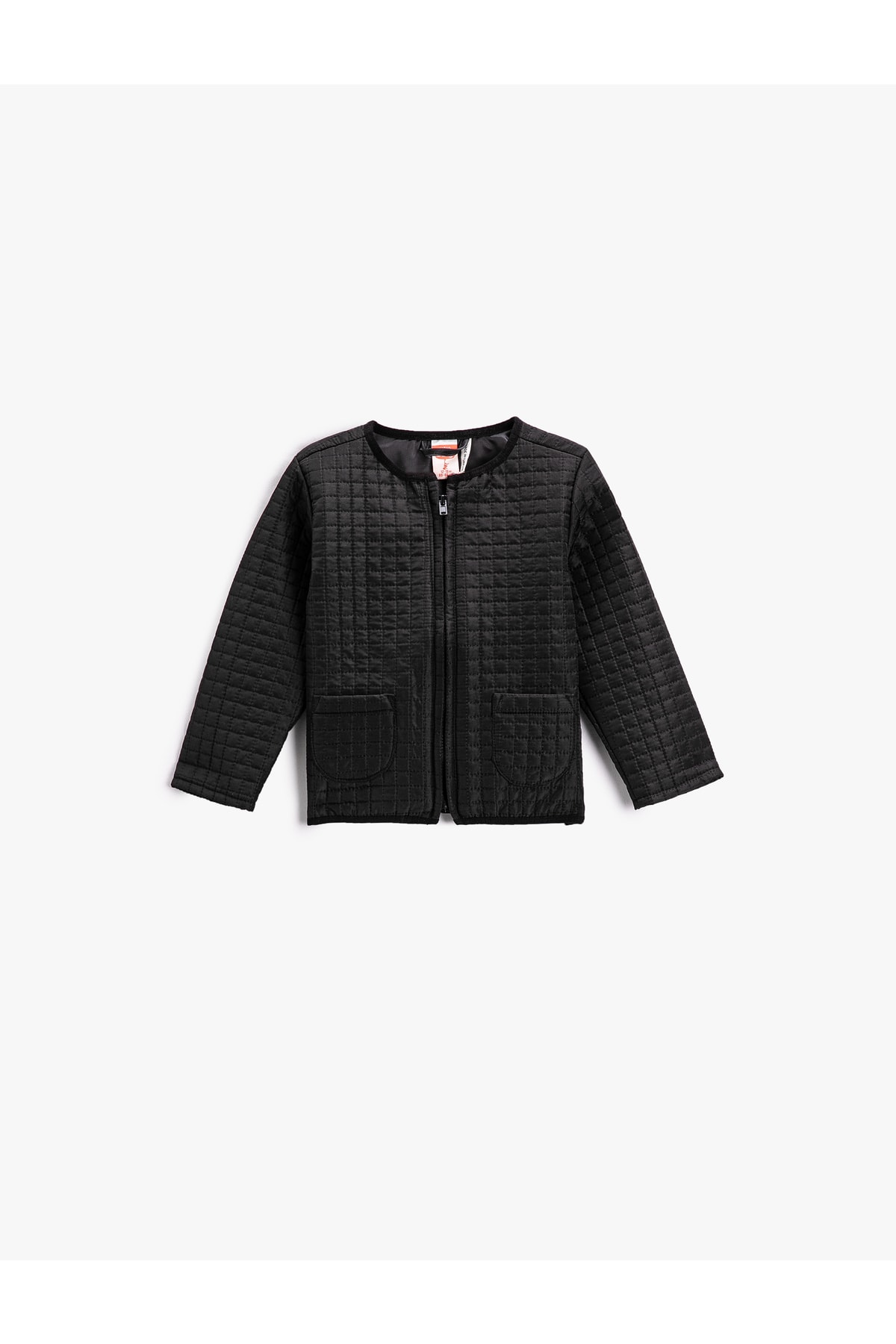 Koton Quilted Zippered Jacket Round Neck