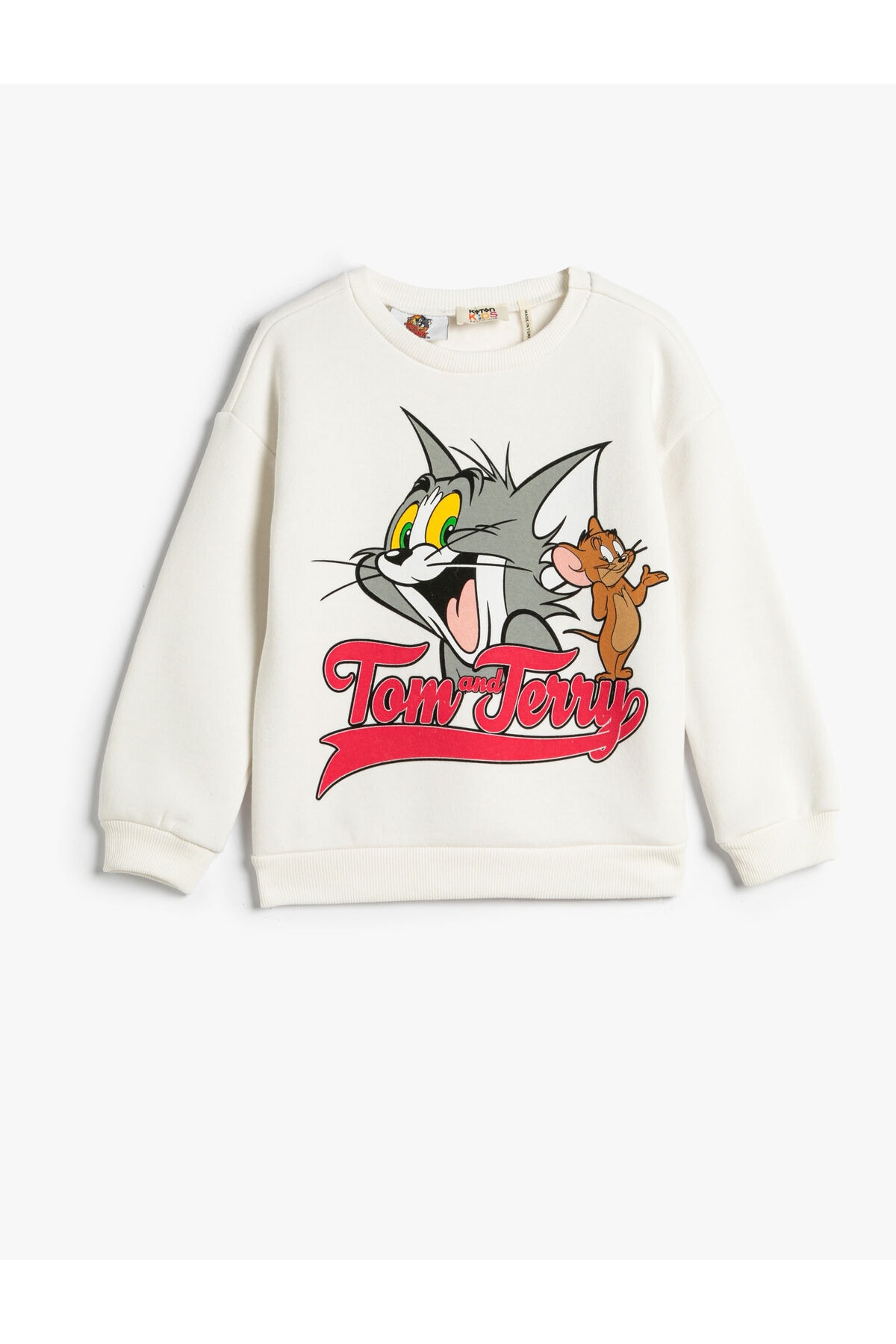 Levně Koton Tom and Jerry Sweatshirt Licensed Raised Long Sleeve Crew Neck