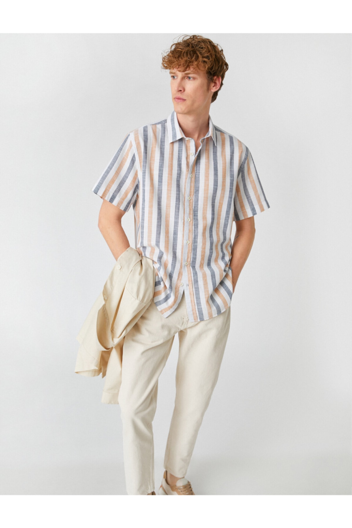 Koton Striped Short Sleeve Shirt